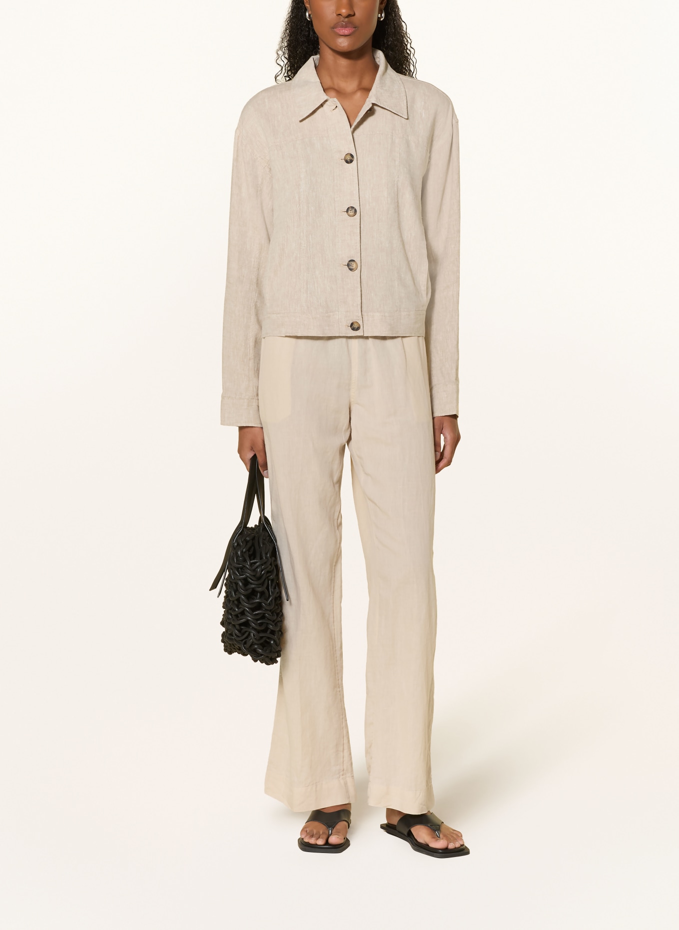 MSCH COPENHAGEN MSCHVIANA GINIA box jacket with linen: BEIGE