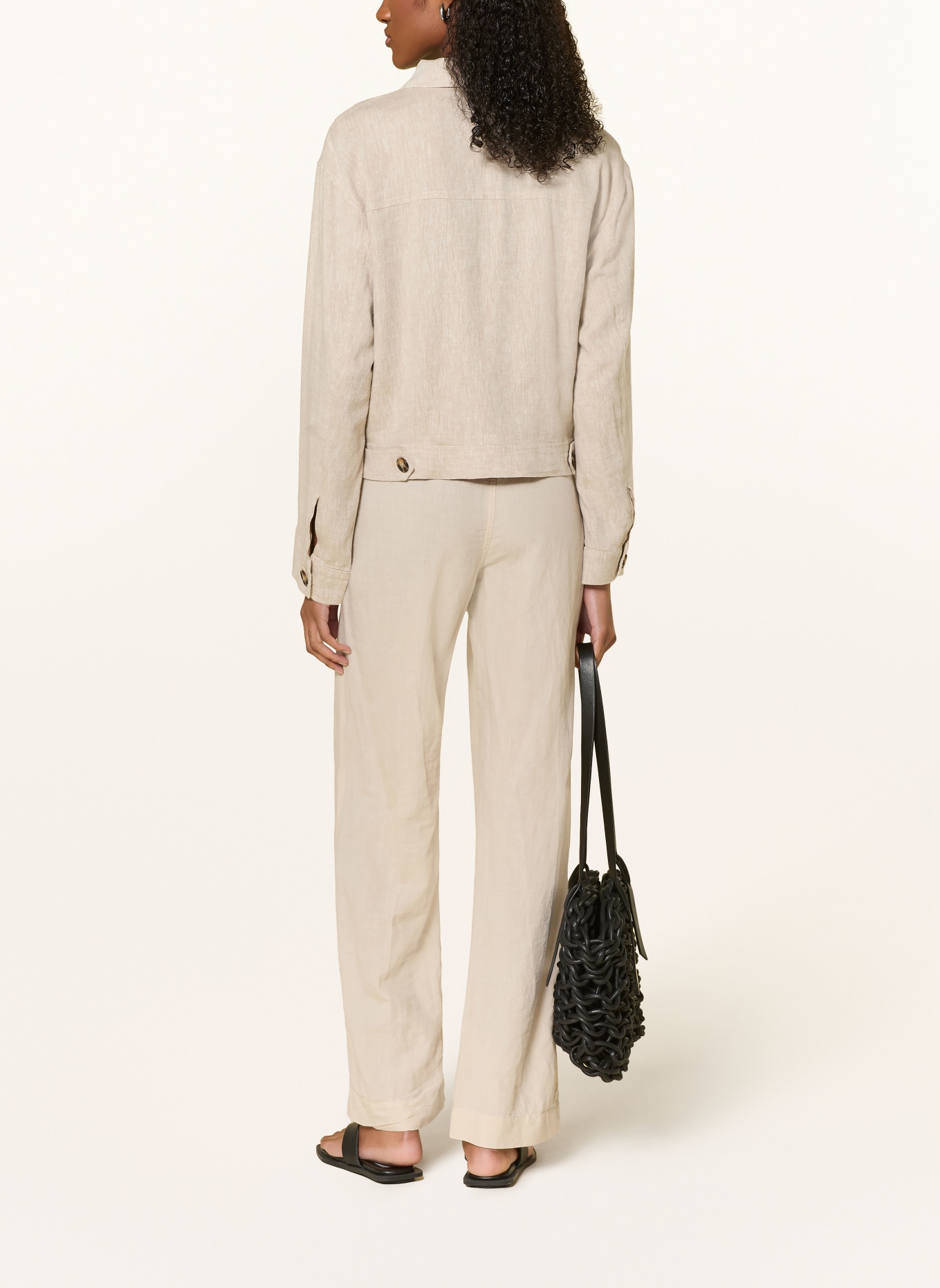 MSCH COPENHAGEN MSCHVIANA GINIA box jacket with linen: BEIGE