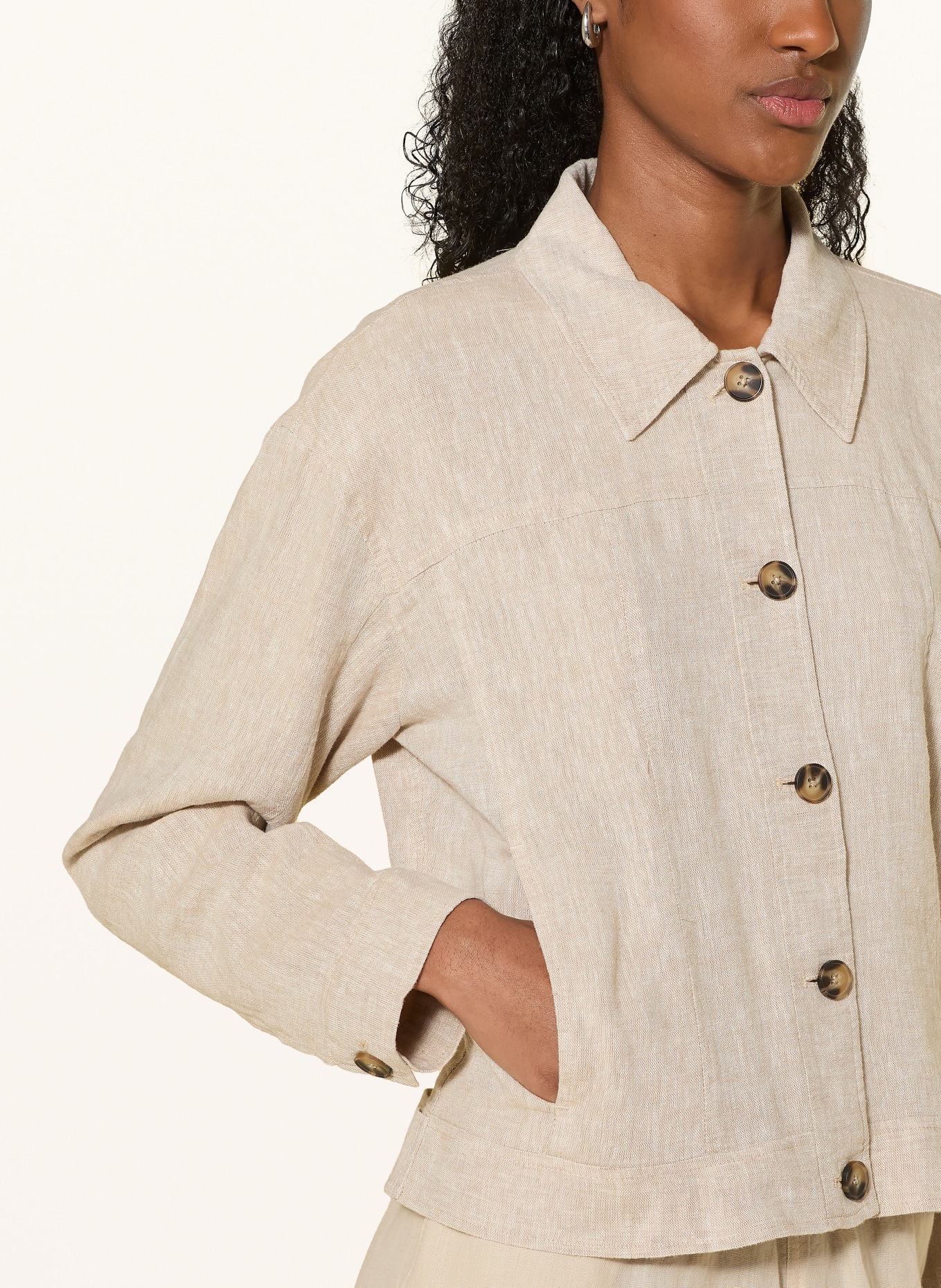 MSCH COPENHAGEN MSCHVIANA GINIA box jacket with linen: BEIGE