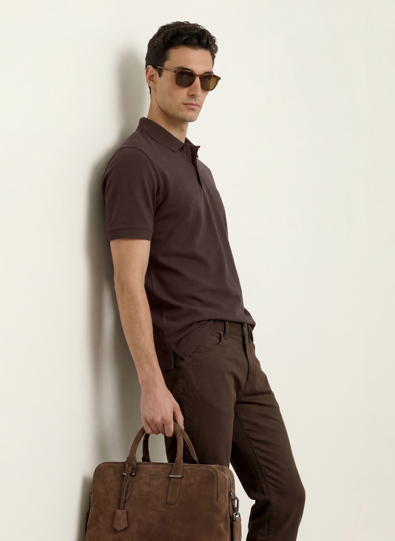 BOSS Piqué-Poloshirt PALLAS Regular Fit: DUNKELBRAUN