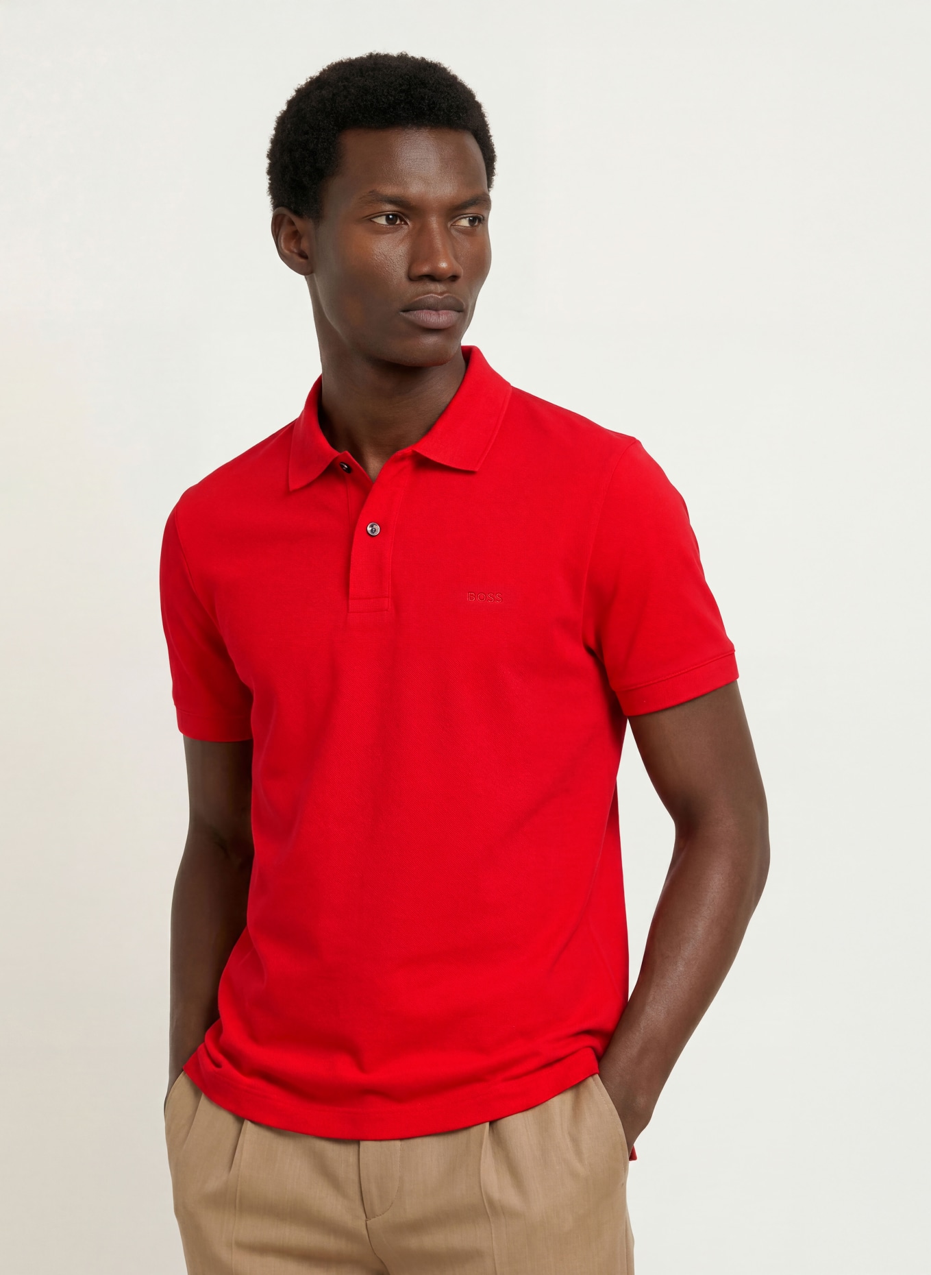 BOSS Piqué-Poloshirt PALLAS Regular Fit: ROT