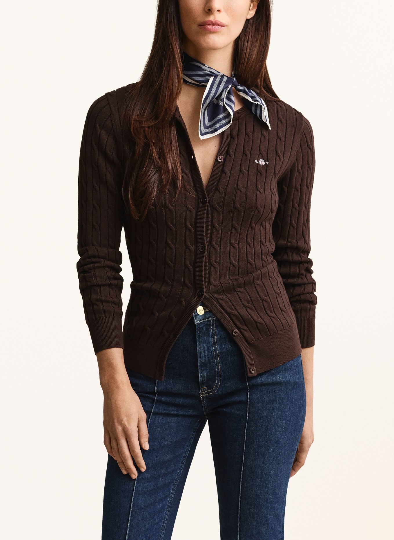 GANT vest: MARRON FONCÉ