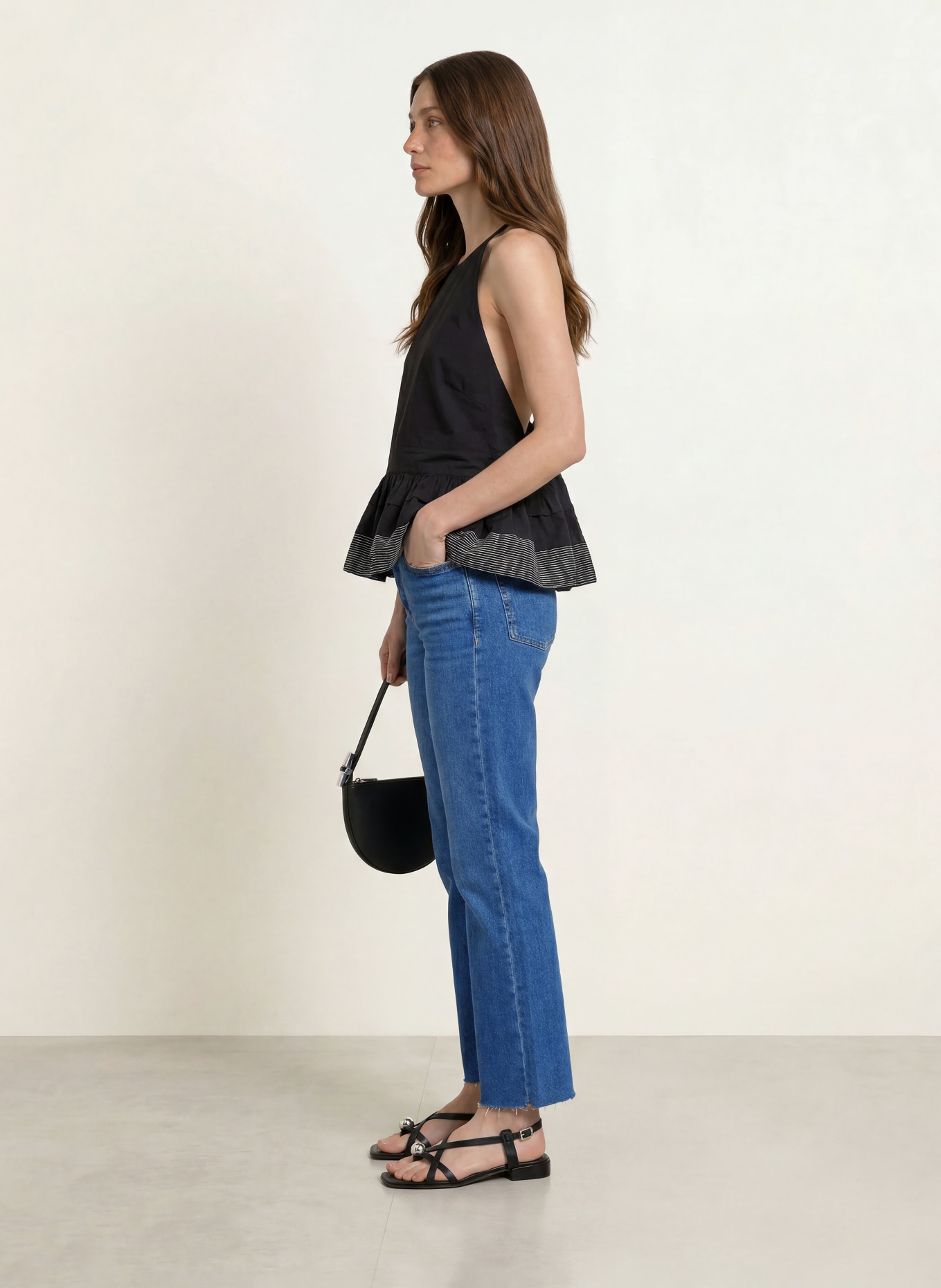 BOSS Cropped jeans SOFT KICK FLARE: 403 DARK BLUE