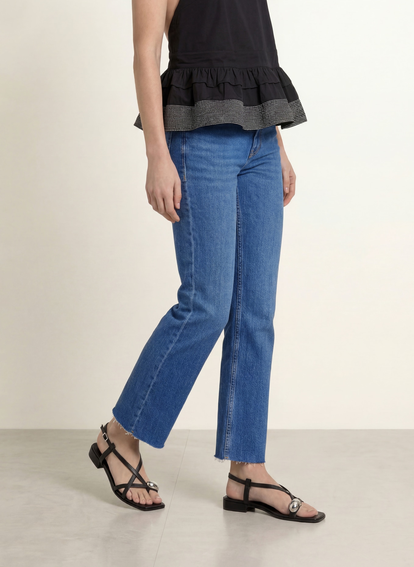 BOSS Cropped jeans SOFT KICK FLARE: 403 DARK BLUE