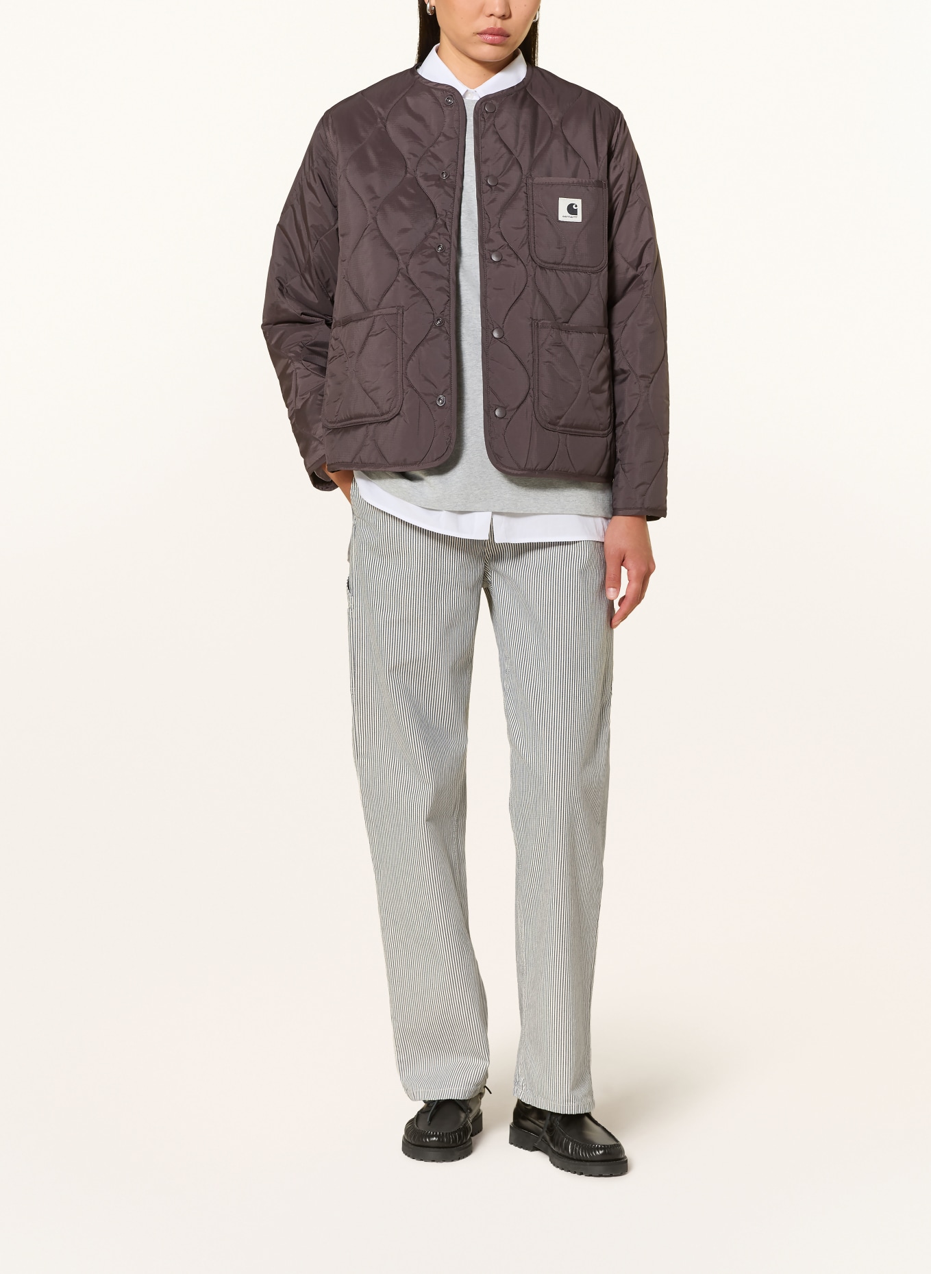 carhartt WIP Široké džíny MERCER: 3OK06 Mercer Stripe, Graphite / Wax