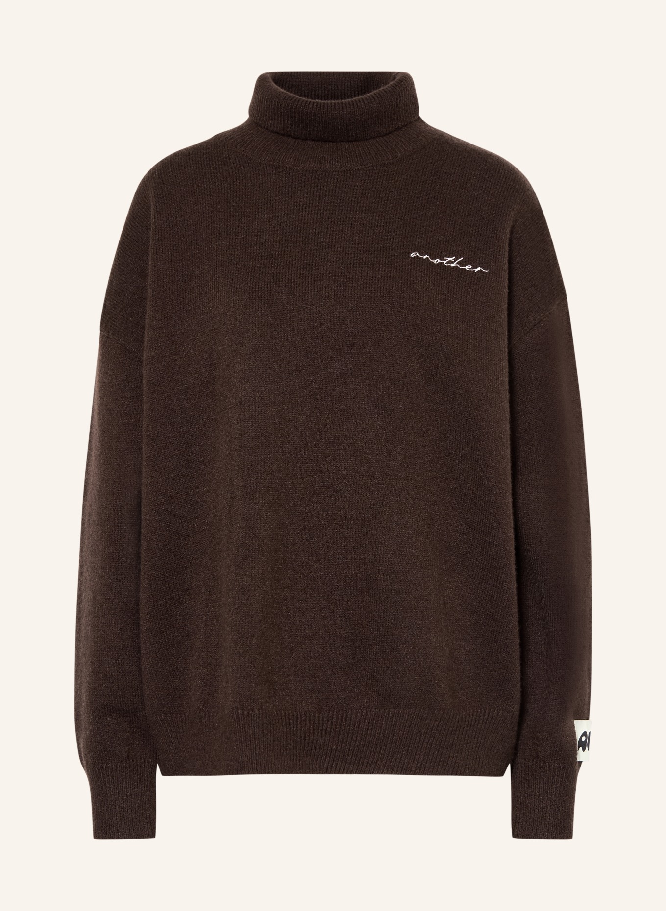 another COTTON LAB Sweter z golfem oversize: CIEMNOBRĄZOWY
