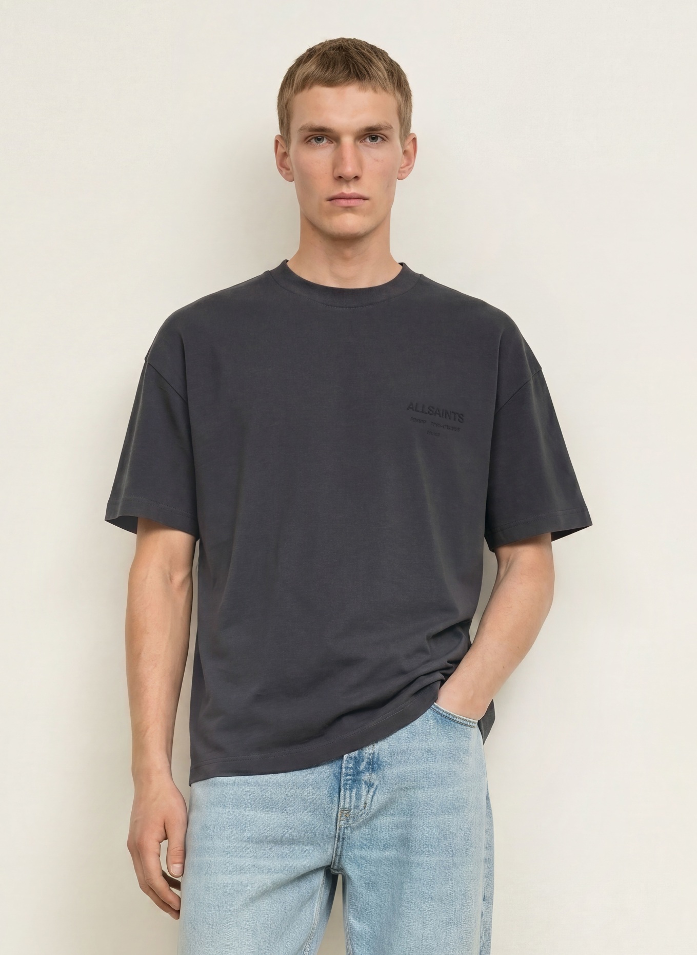 ALLSAINTS T-Shirt XANDER: DUNKELGRAU