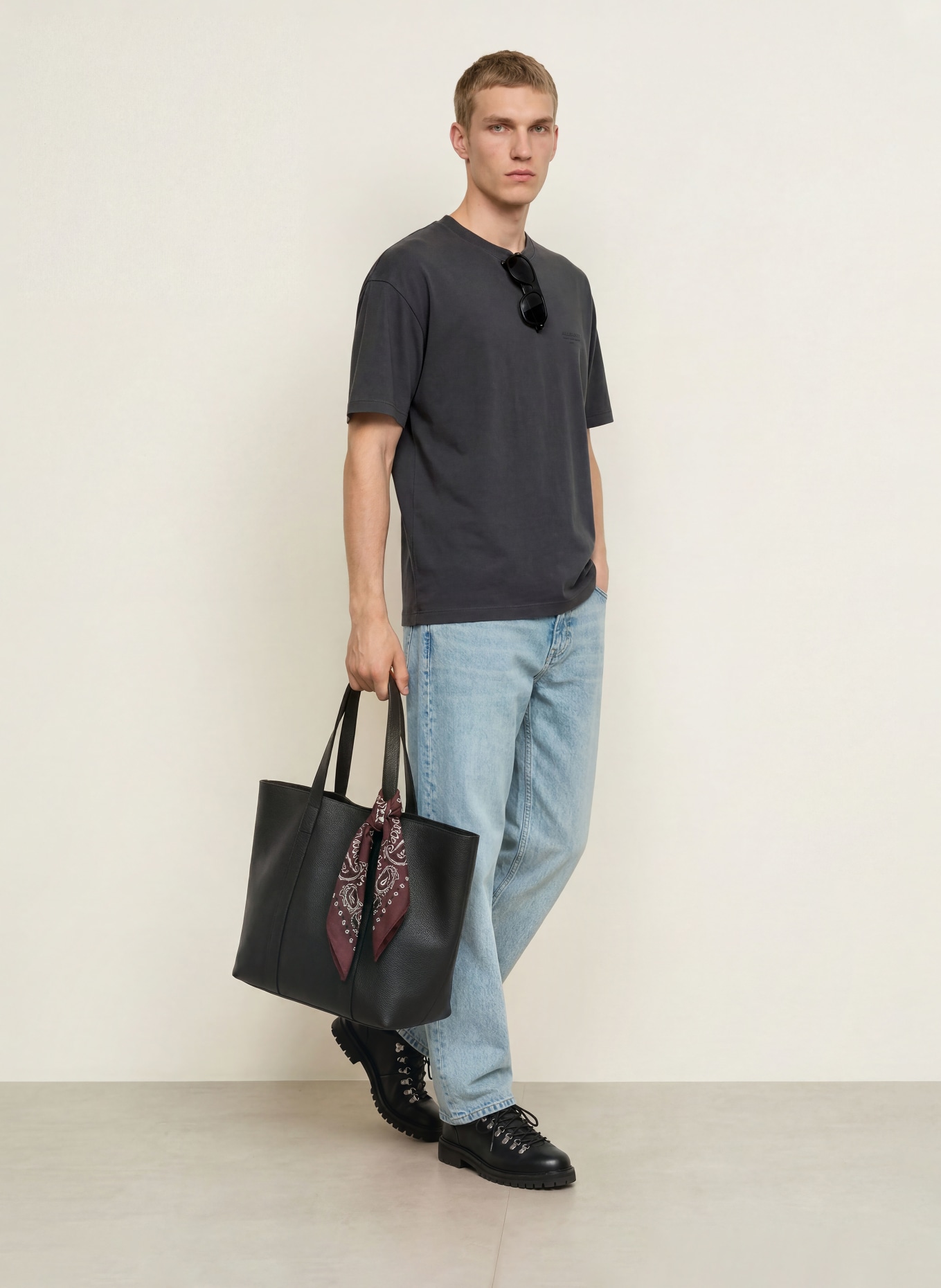 ALLSAINTS T-Shirt XANDER: DUNKELGRAU