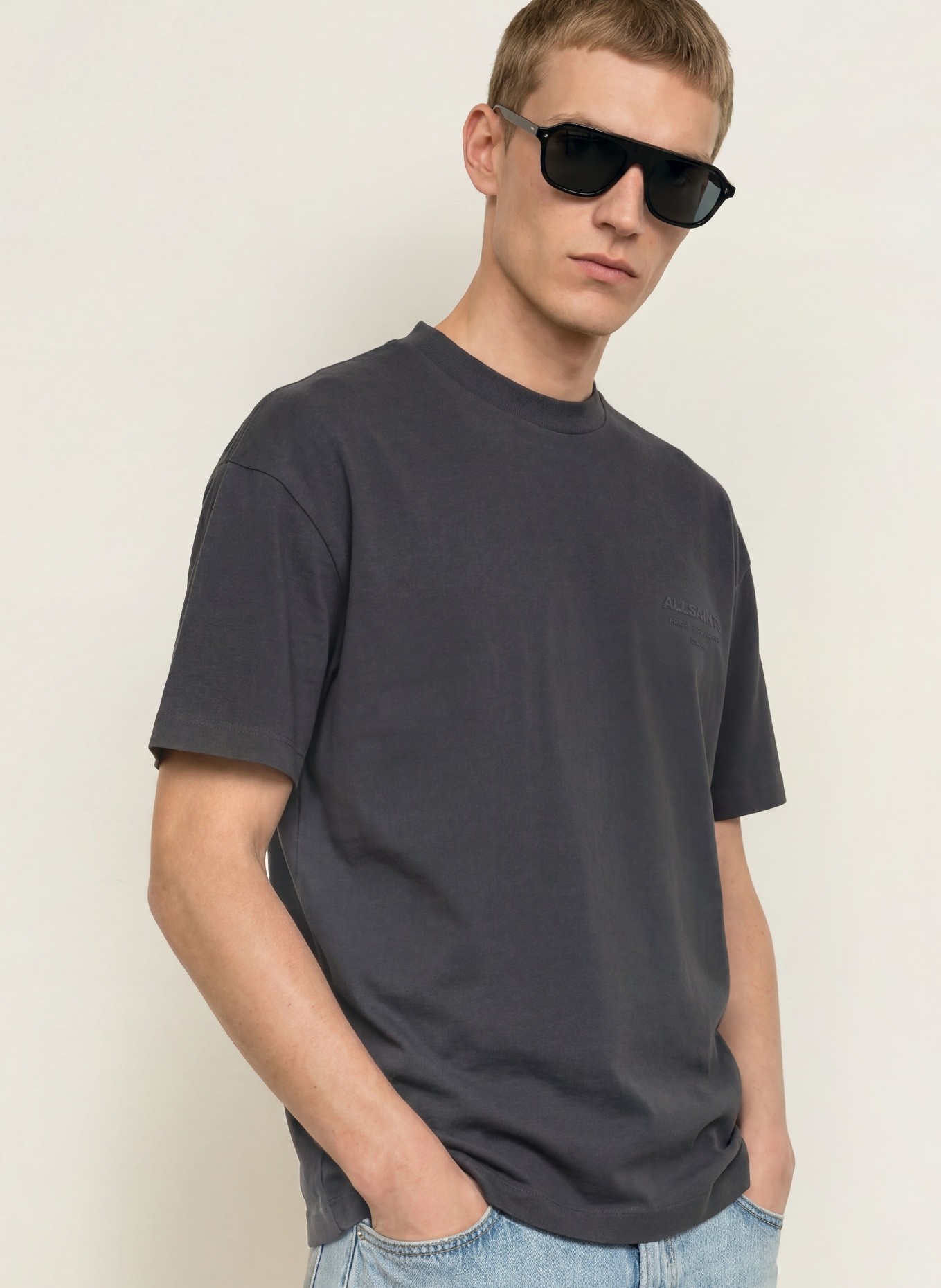 ALLSAINTS T-Shirt XANDER: DUNKELGRAU