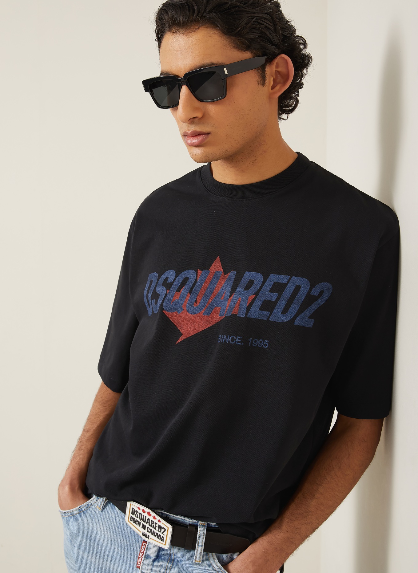 DSQUARED2 koszulka: CZARNY / CIEMNOCZERWONY / GRANATOWY