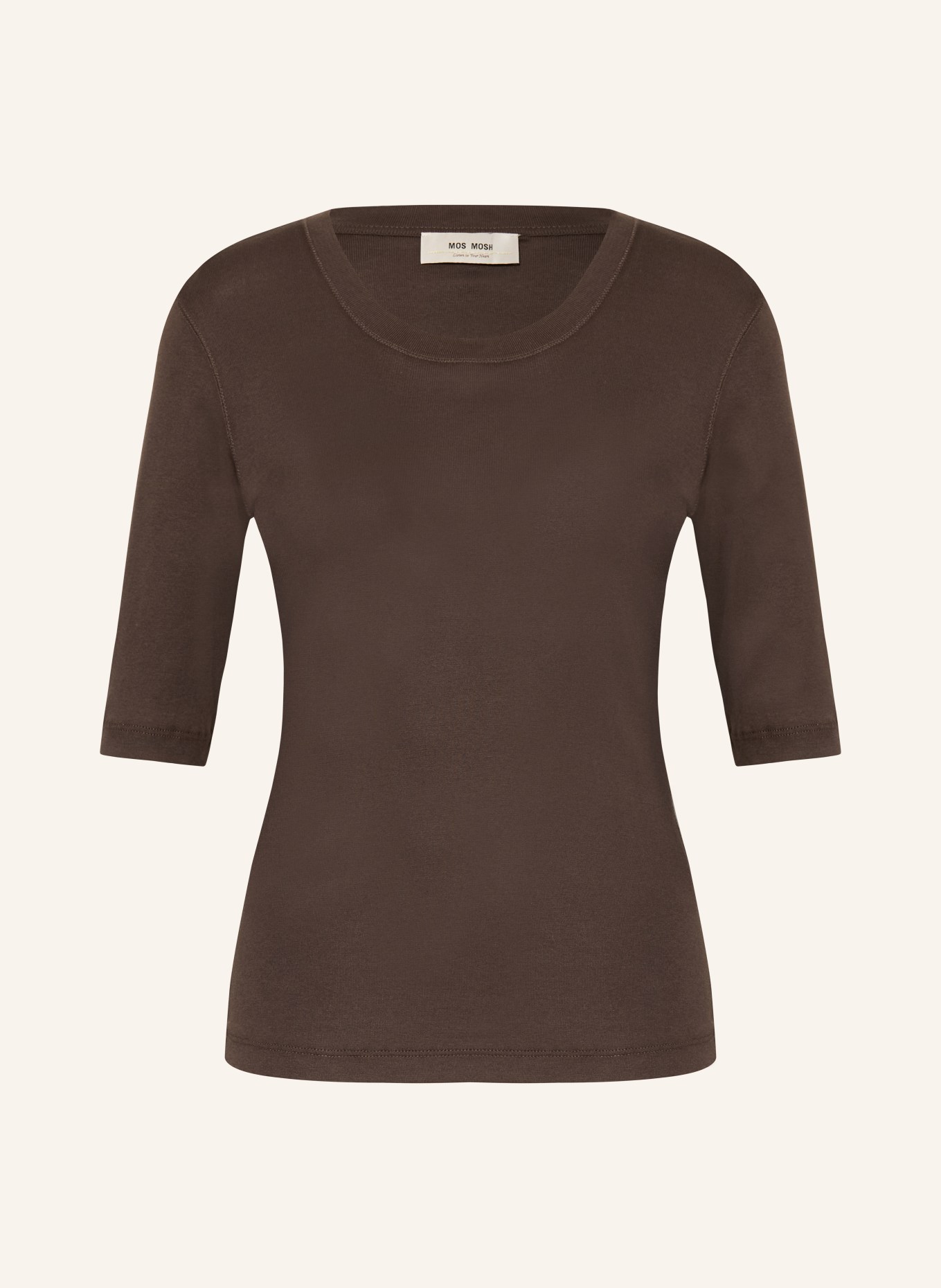 MOS MOSH MMMALI shirt with 3/4 sleeves: DARK BROWN