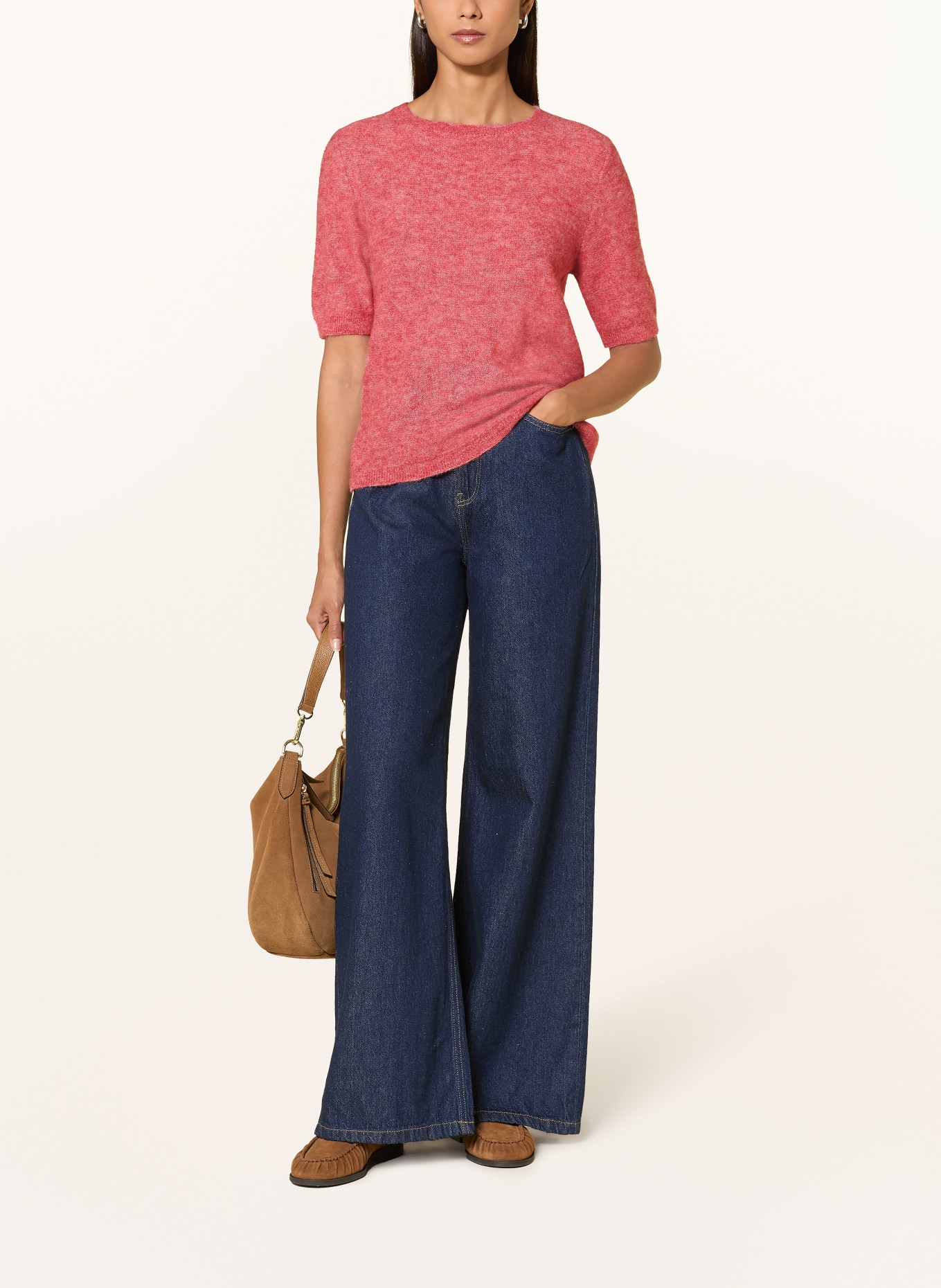 MAERZ MUENCHEN Pull en maille avec alpaga: ROUGE CLAIR