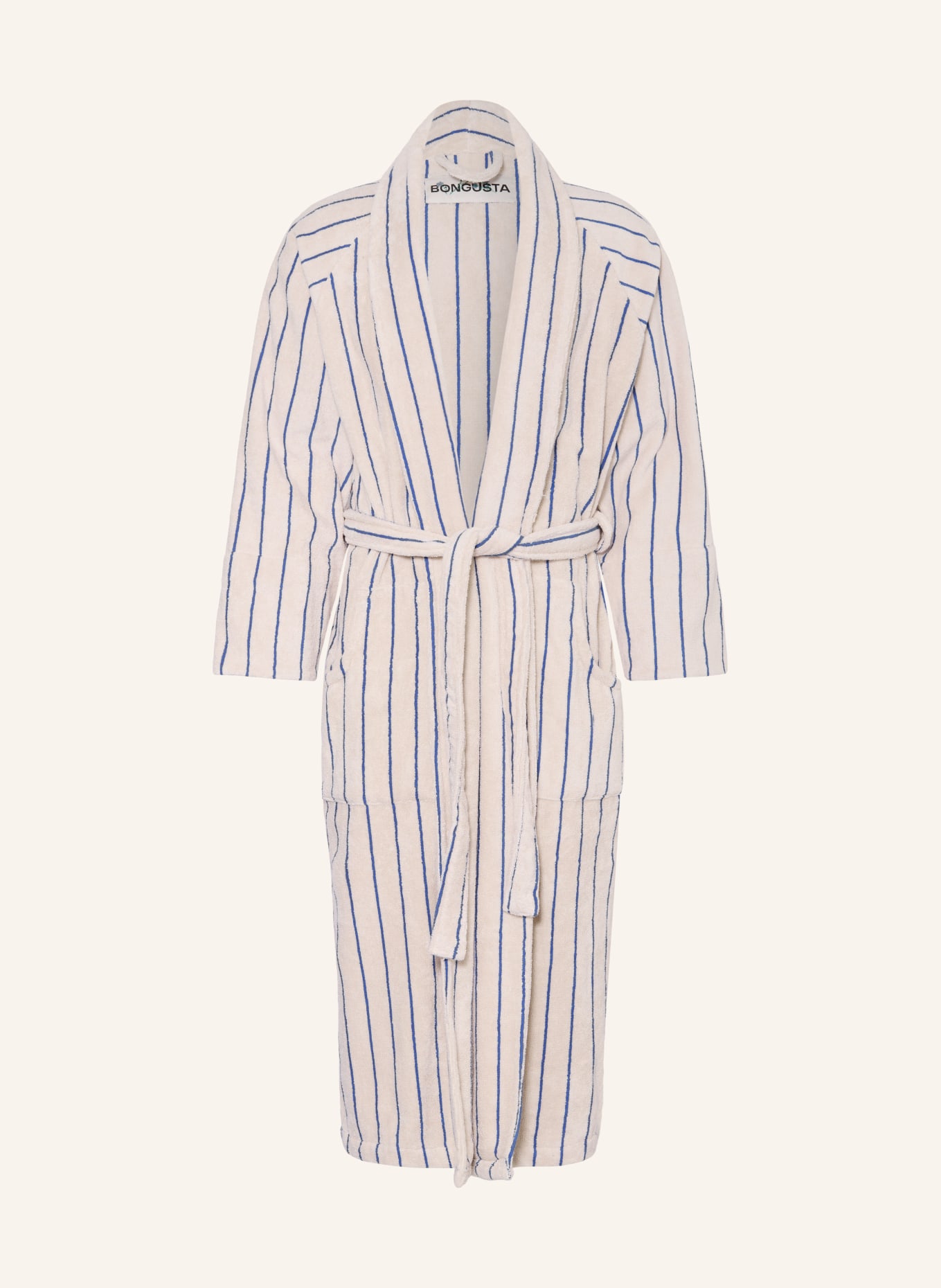 BONGUSTA Peignoir unisexe NARAM: ÉCRU / BLEU