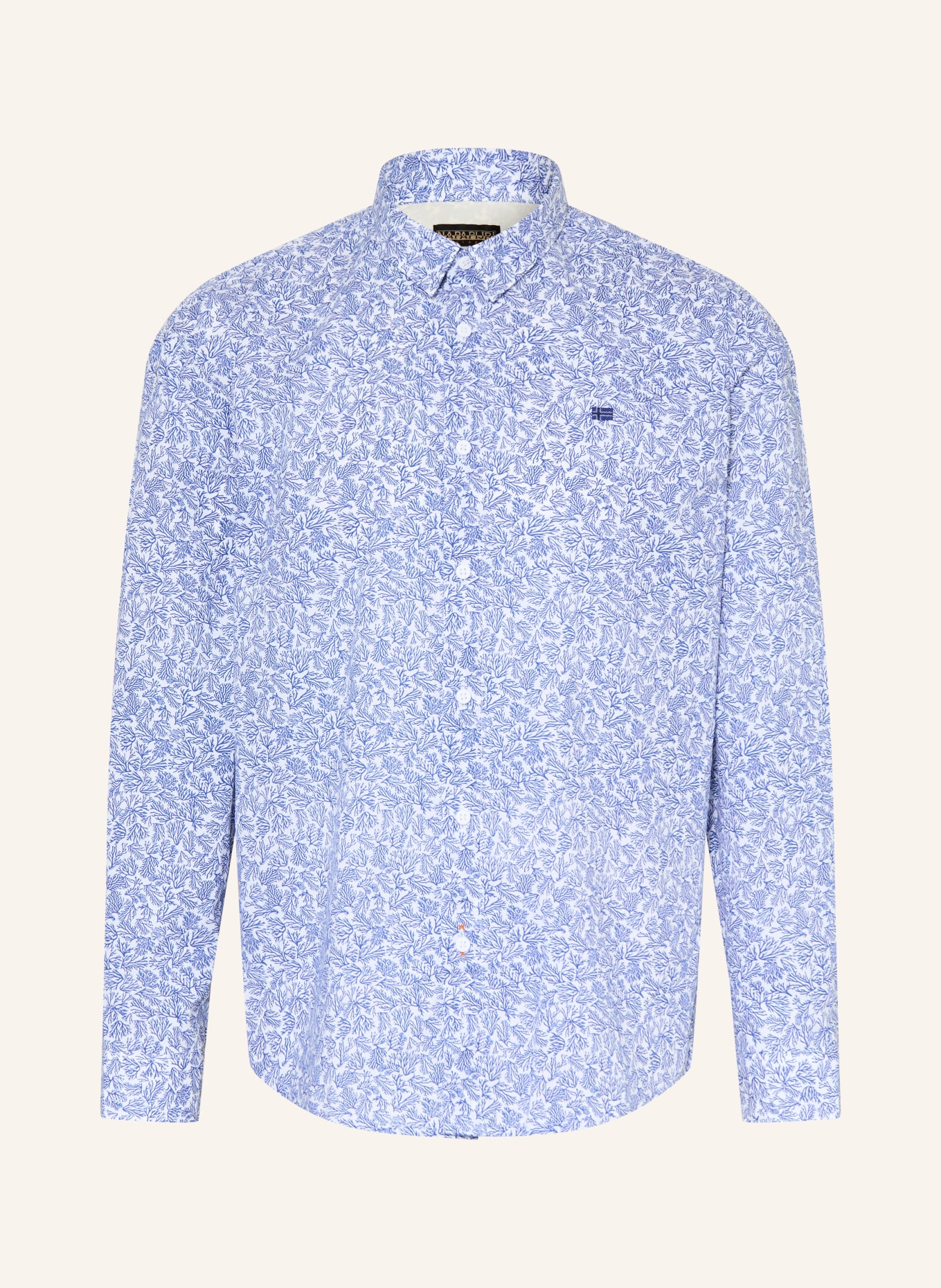 NAPAPIJRI Hemd G-ELIOR Comfort Fit: WEISS / DUNKELBLAU