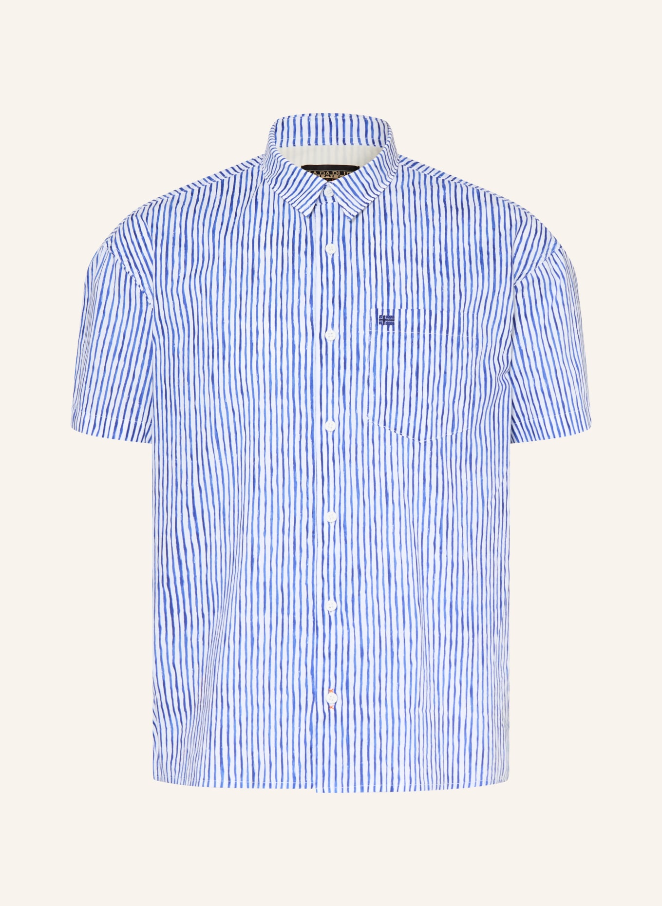 NAPAPIJRI Chemise à manches courtes G-ELIOR Comfort Fit: BLANC / BLEU