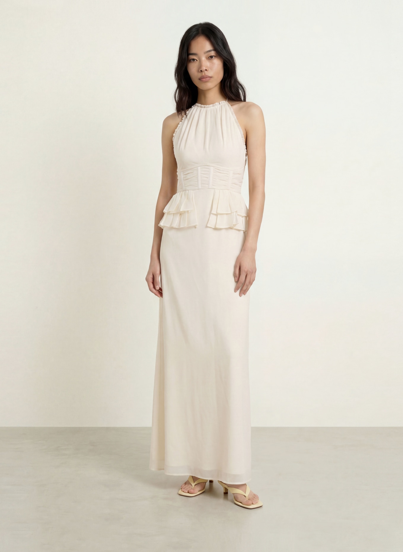MALINA Robe PIXIE à volants: CRÈME