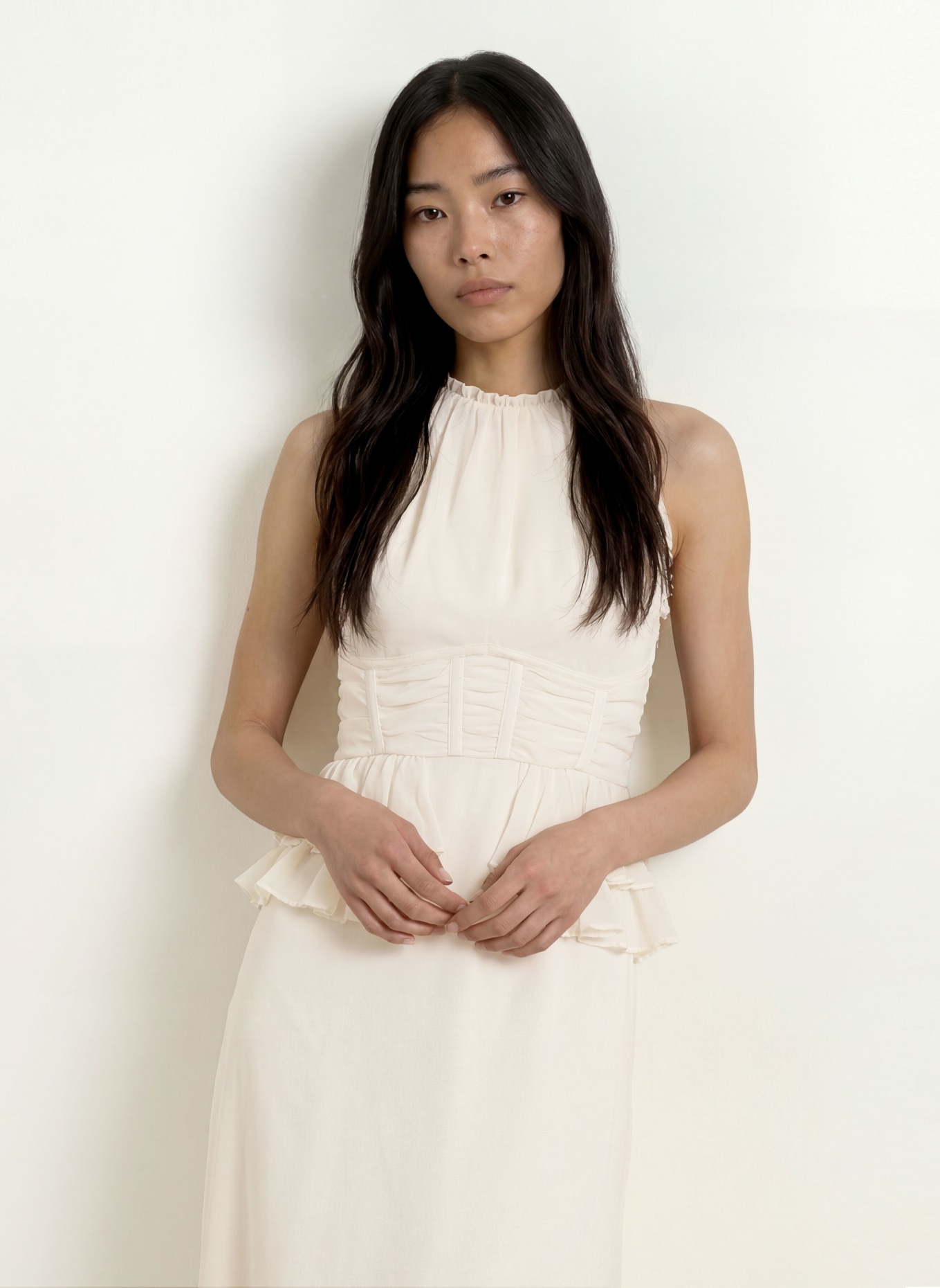 MALINA Robe PIXIE à volants: CRÈME