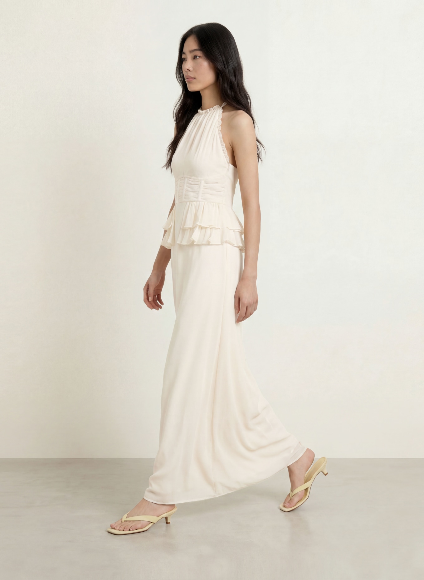 MALINA Robe PIXIE à volants: CRÈME