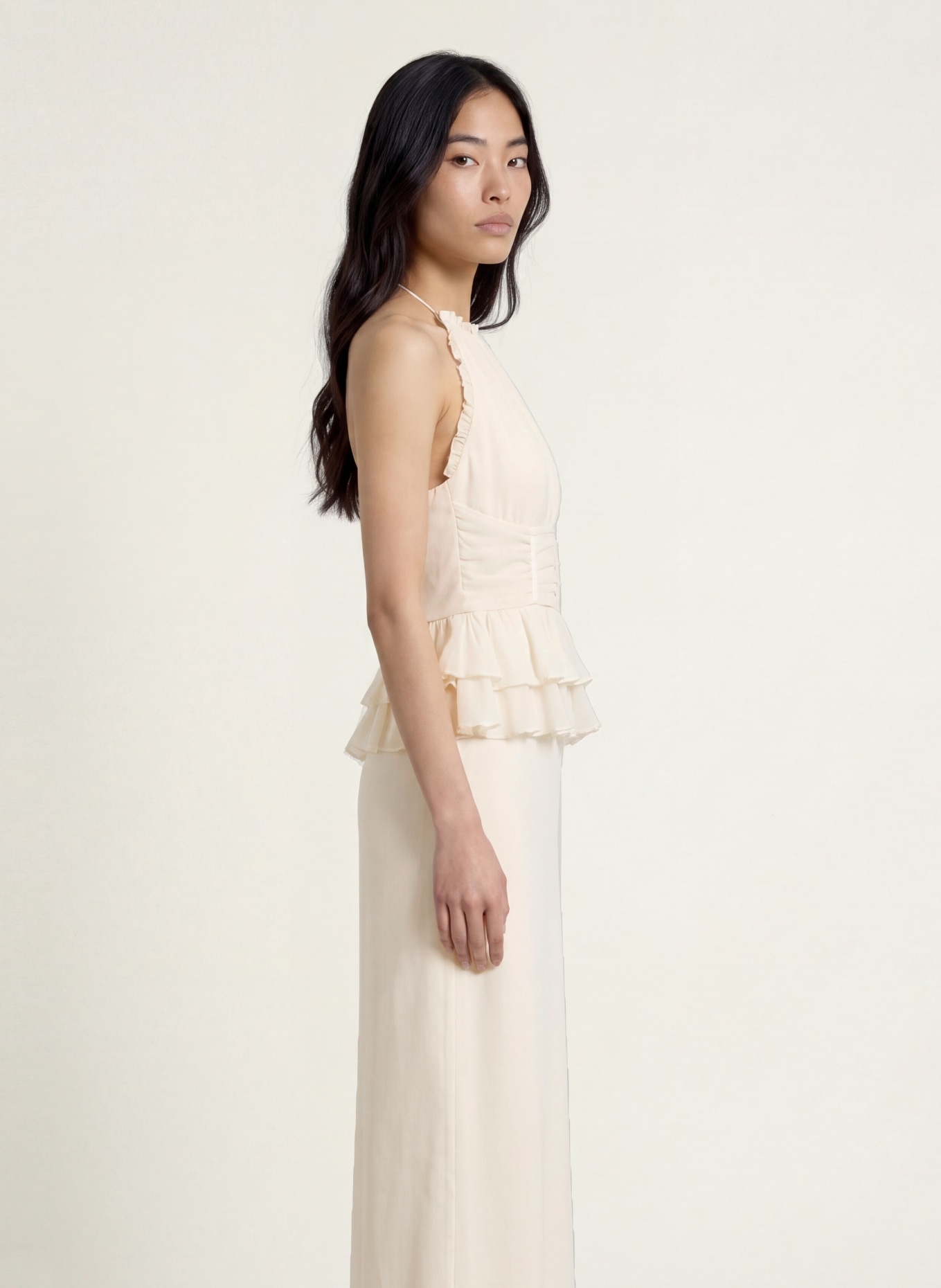 MALINA Robe PIXIE à volants: CRÈME