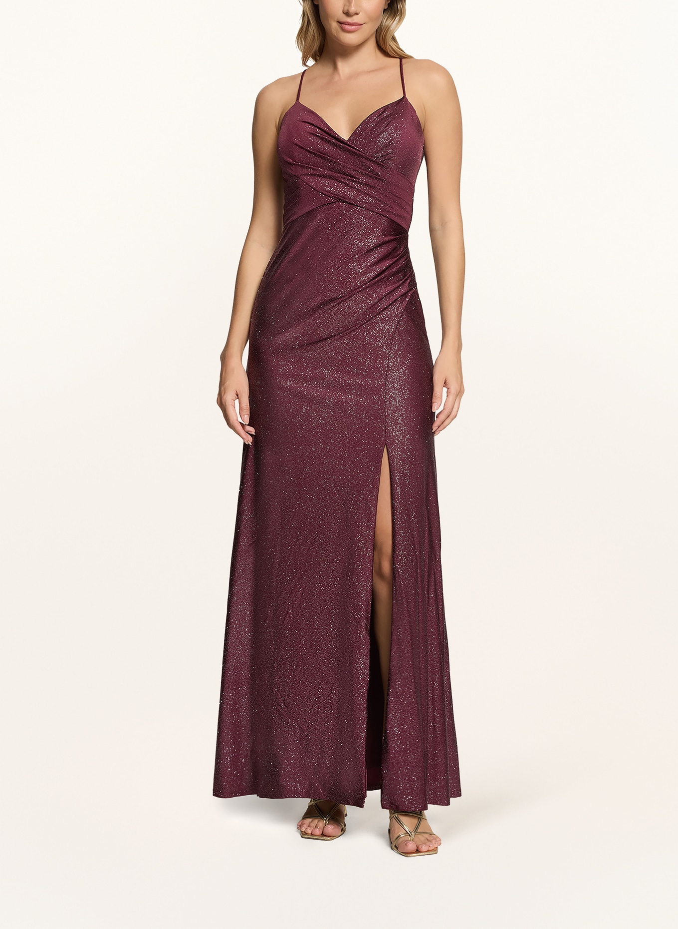 VM Vera Mont Abendkleid mit Glitzergarn: DUNKELROT