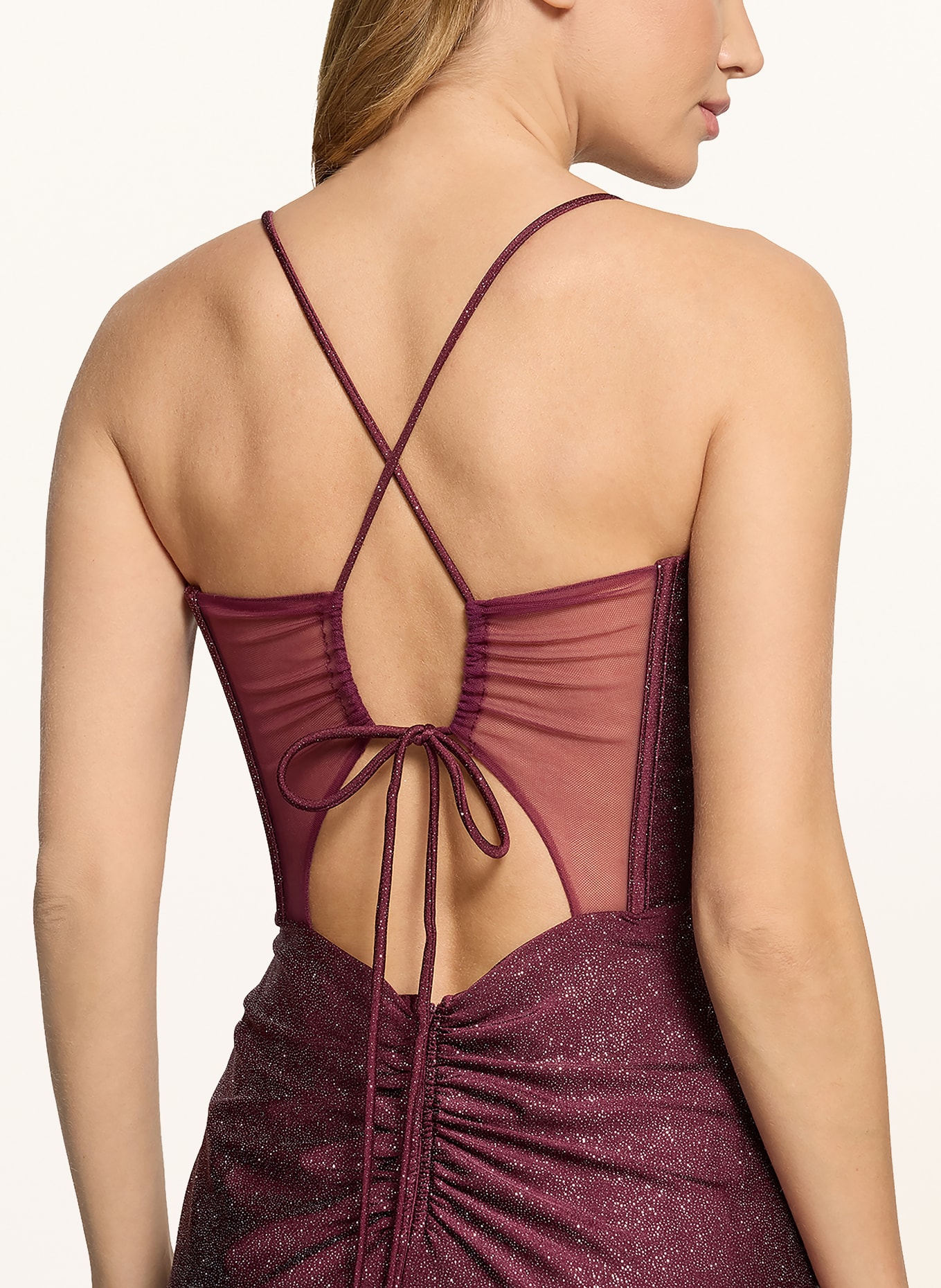 VM Vera Mont Abendkleid mit Glitzergarn: DUNKELROT