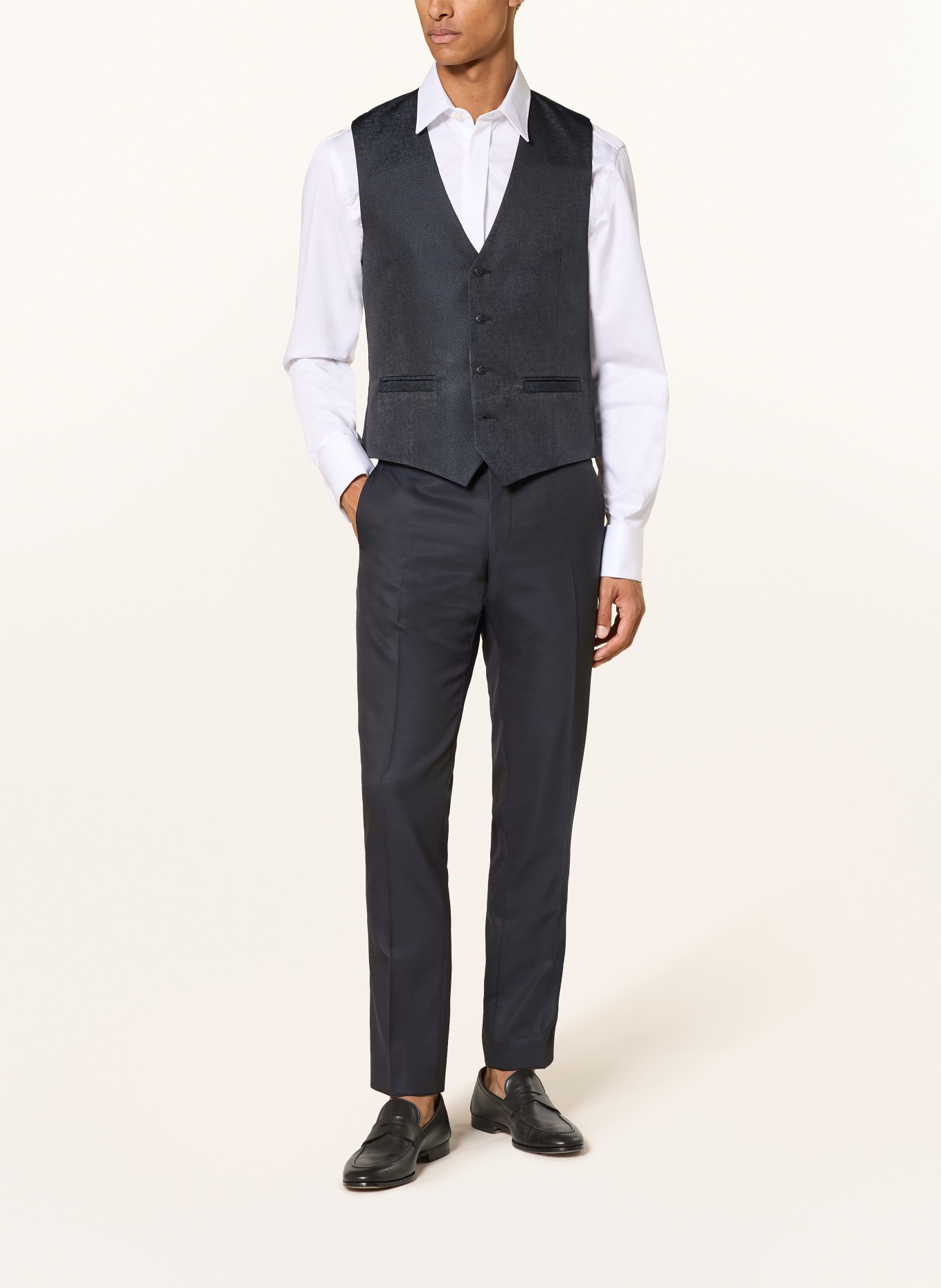 WILVORST Slim fit suit vest: 030 SCHWARZ