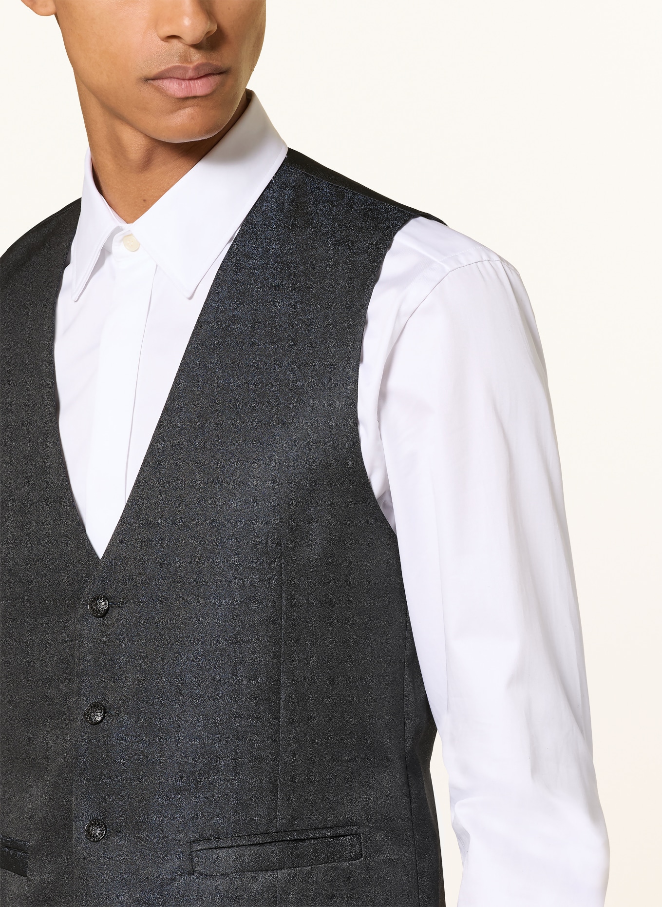 WILVORST Slim fit suit vest: 030 SCHWARZ