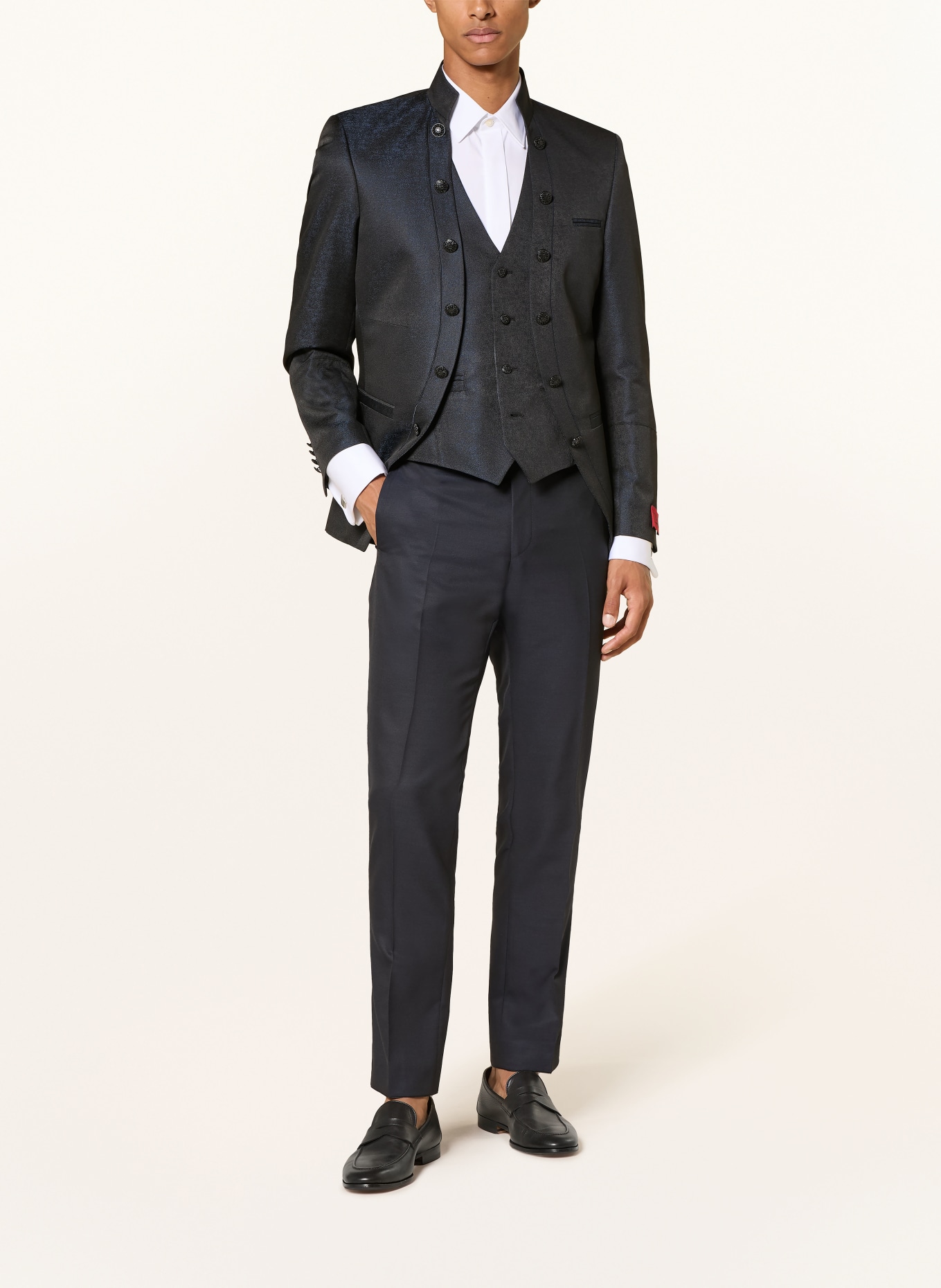 WILVORST Slim fit suit vest: 030 SCHWARZ