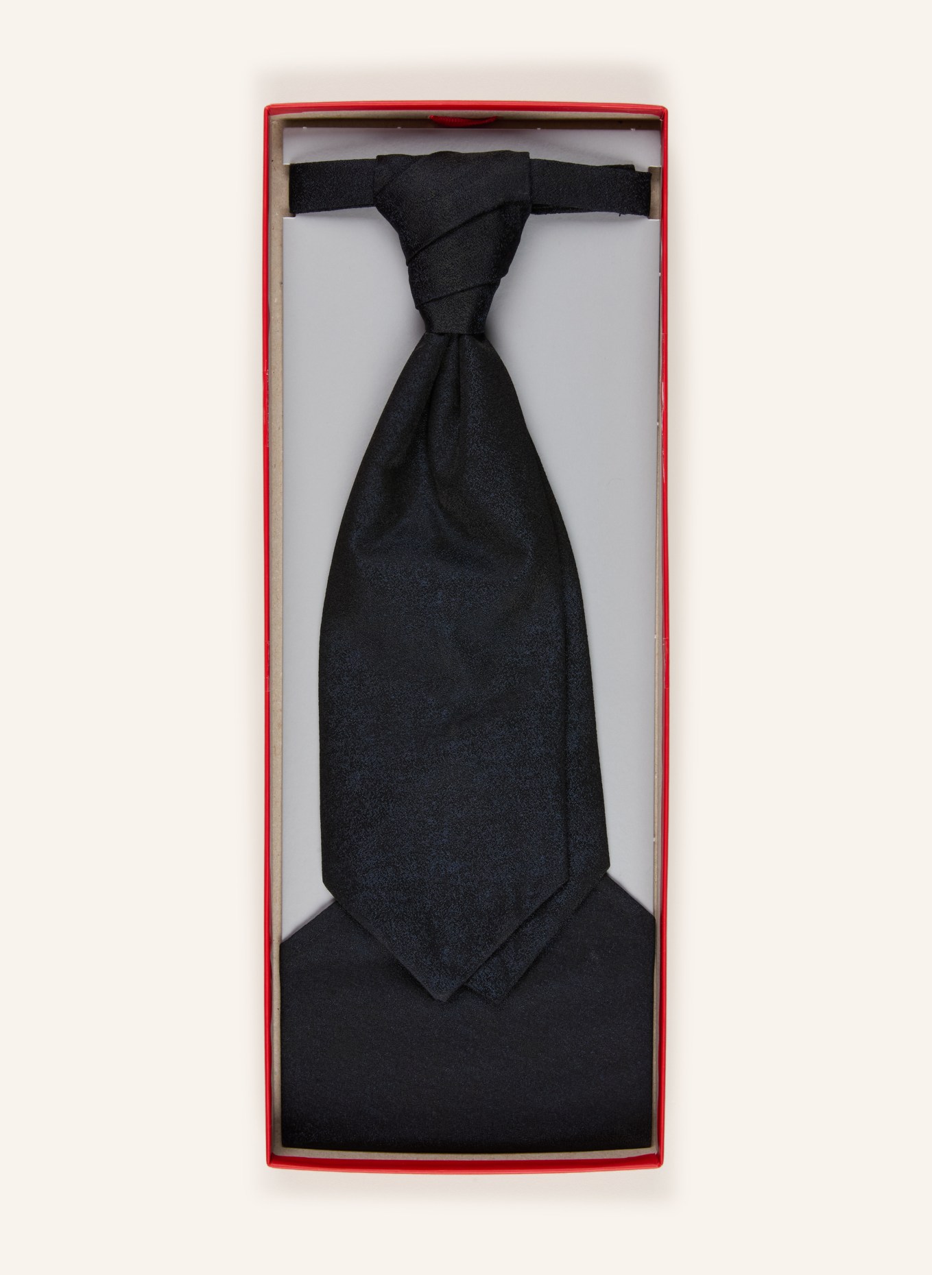 WILVORST Set: Tie and pocket square: DARK BLUE / BLACK