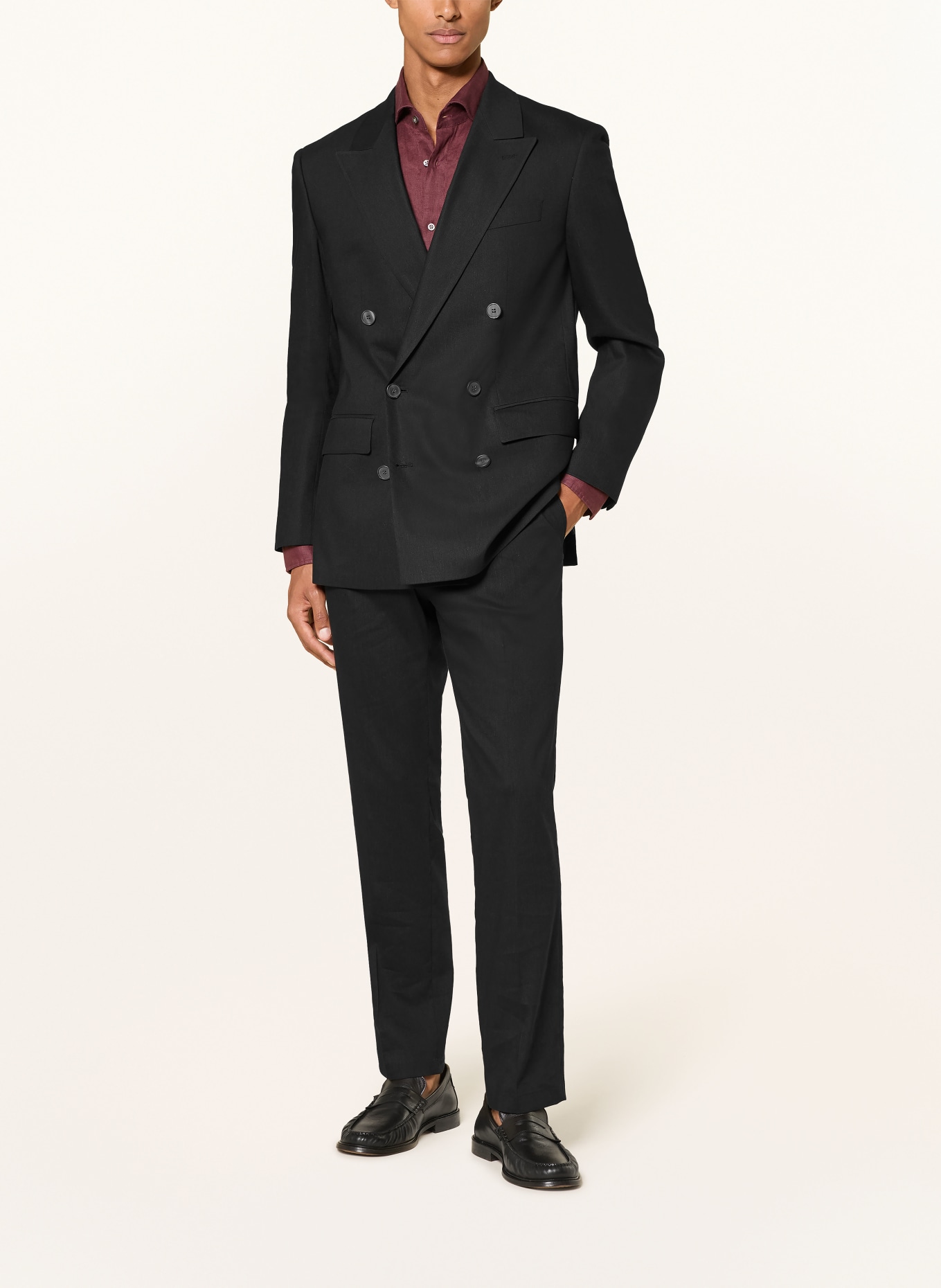 STRELLSON Anzugsakko ASHTON5 Slim Fit mit Leinen: SCHWARZ