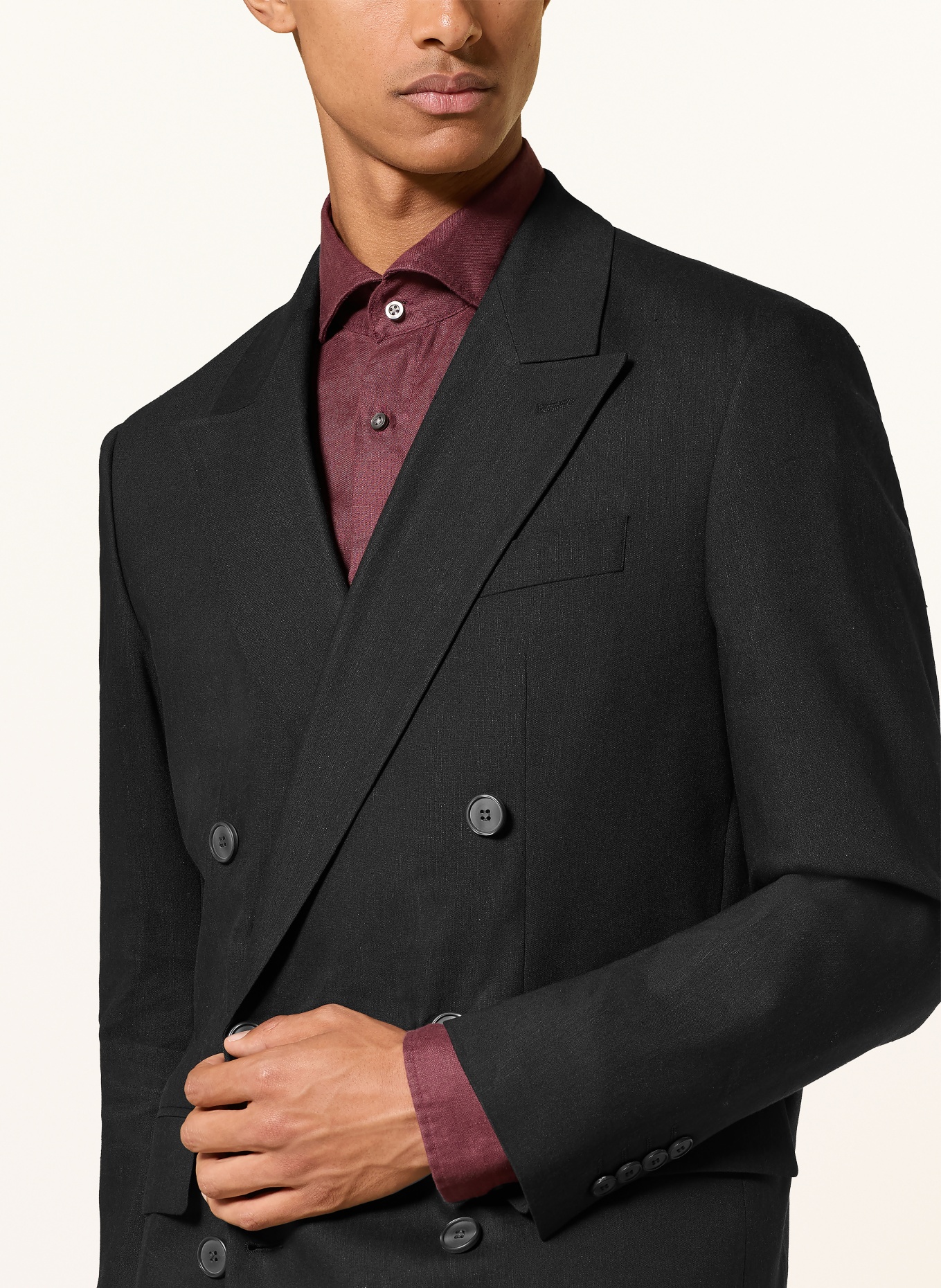 STRELLSON Anzugsakko ASHTON5 Slim Fit mit Leinen: SCHWARZ