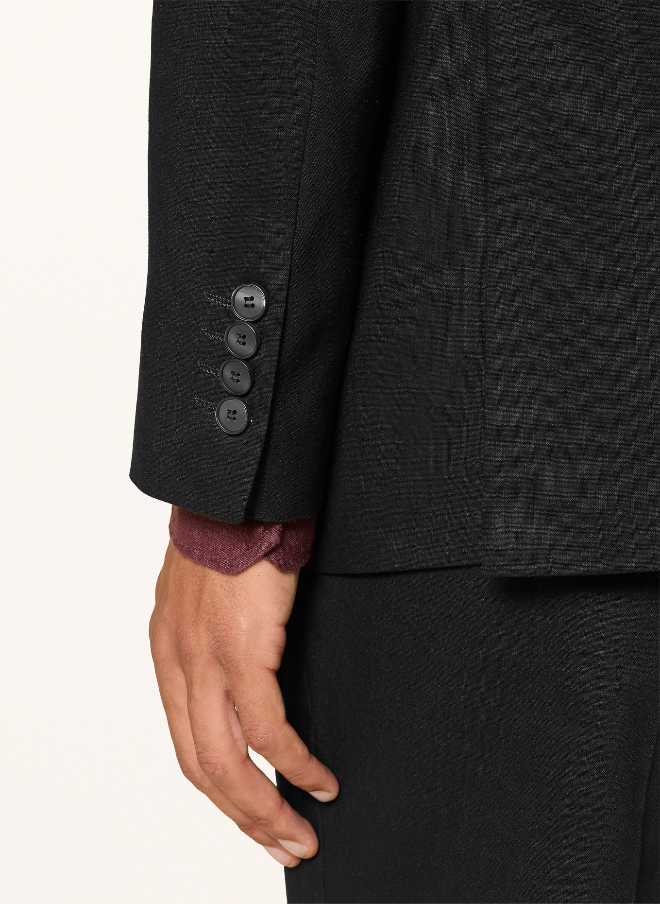 STRELLSON Anzugsakko ASHTON5 Slim Fit mit Leinen: SCHWARZ