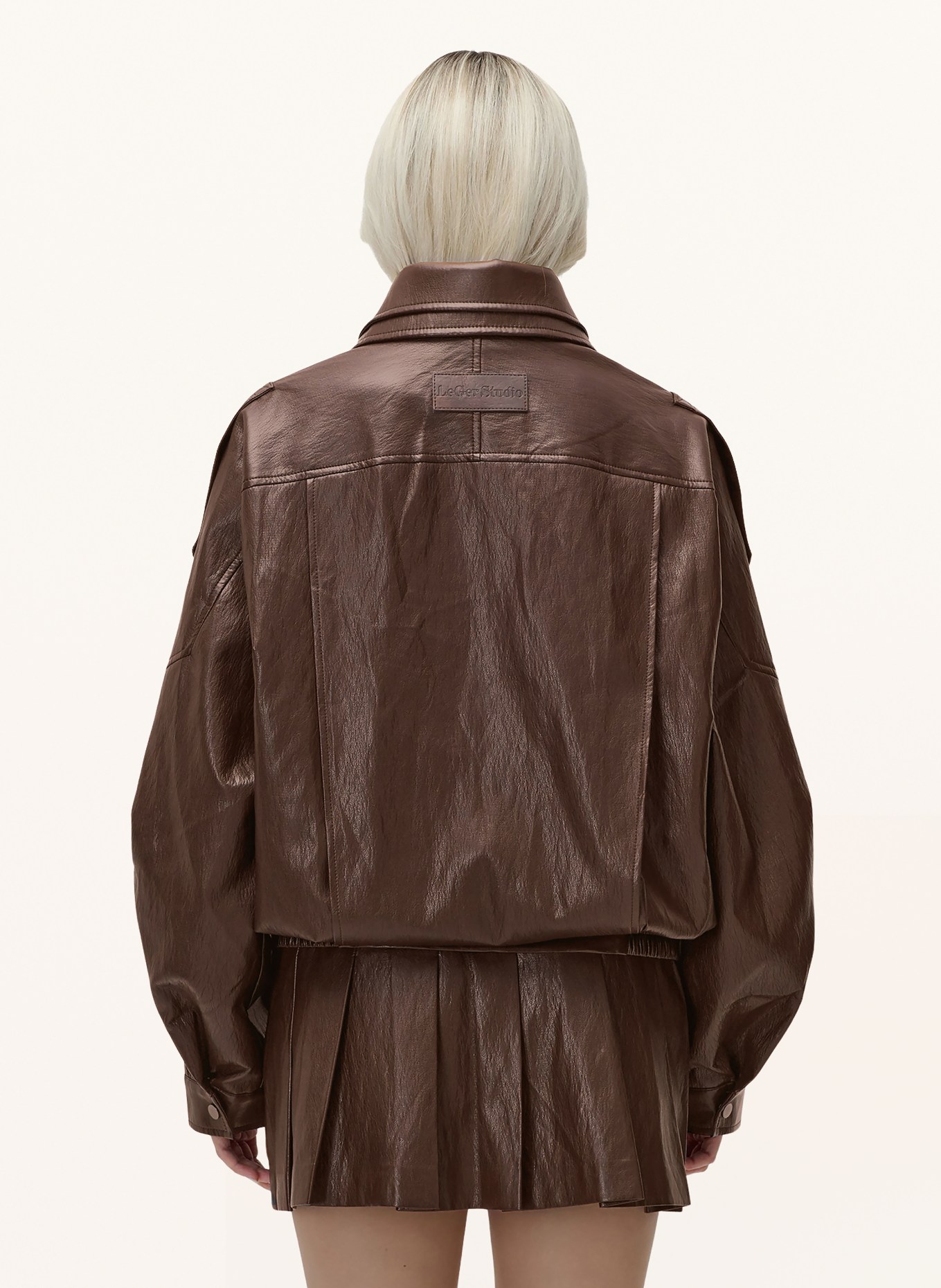 LeGer Studio Motorschoen JESSA in leerlook: MARRON FONCÉ