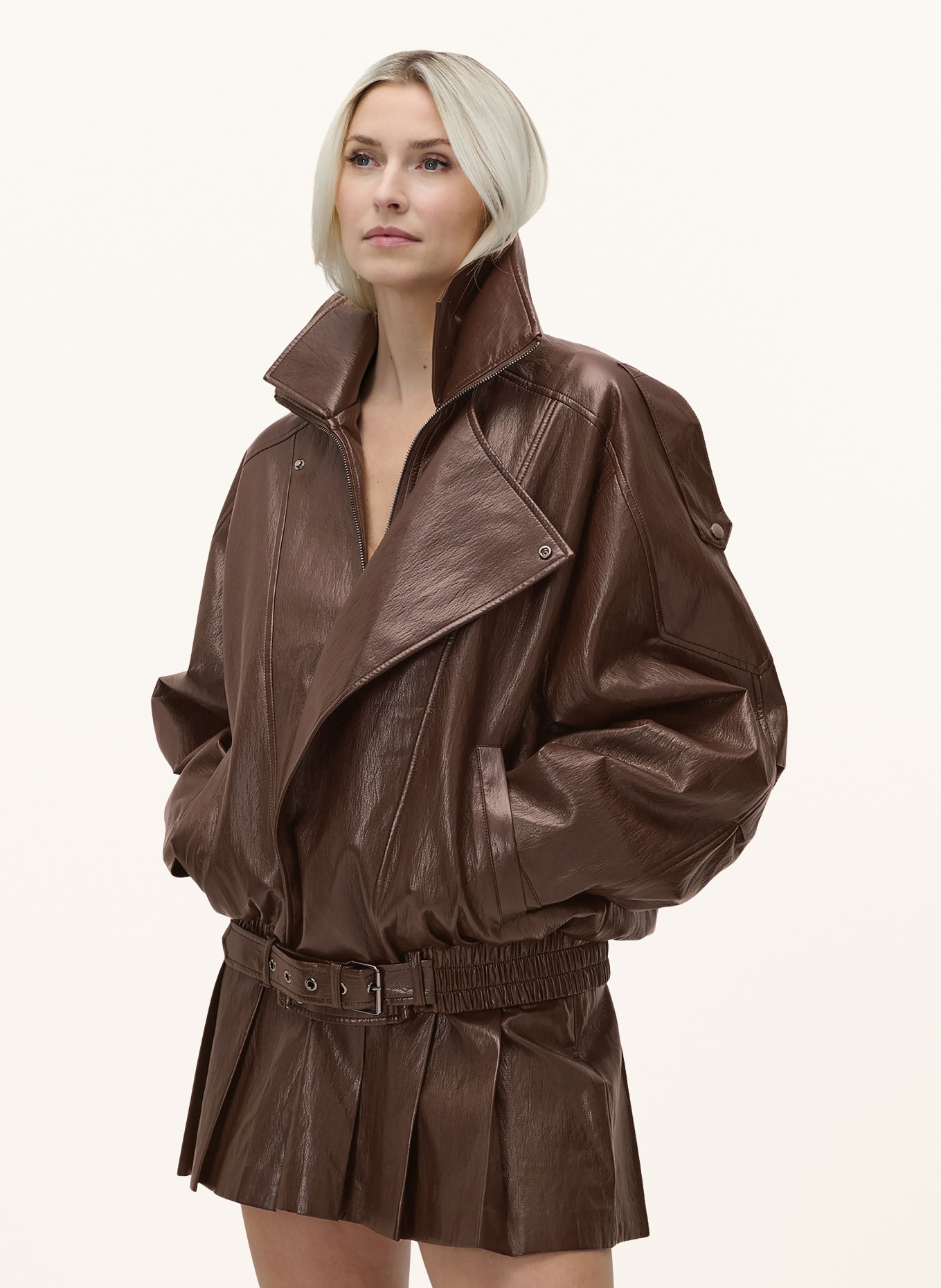 LeGer Studio Motorschoen JESSA in leerlook: MARRON FONCÉ