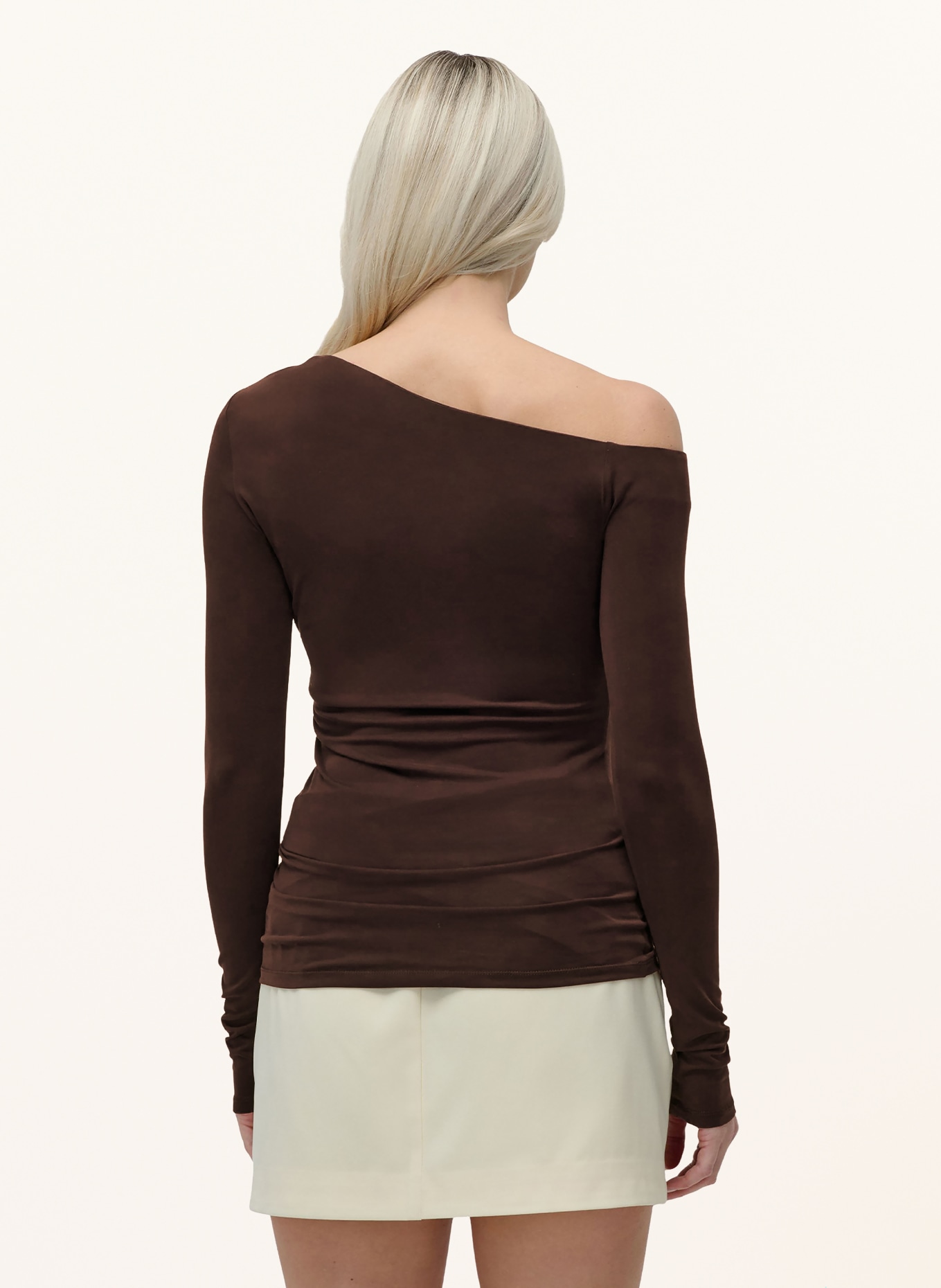 LeGer Studio One-shoulder-shirt ADLINE: MARRON FONCÉ