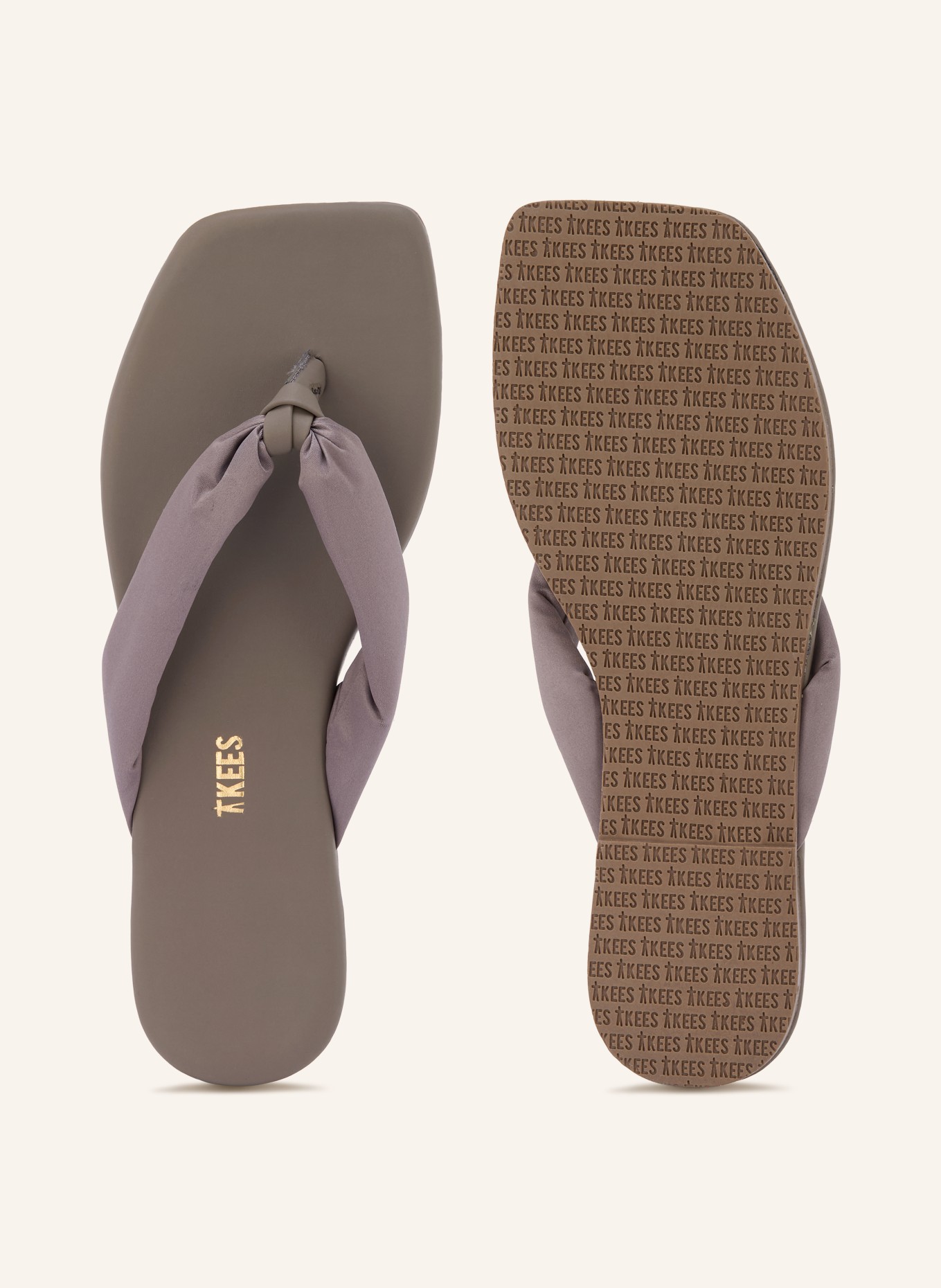 TKEES LENNON toe-separator sandals: TAUPE