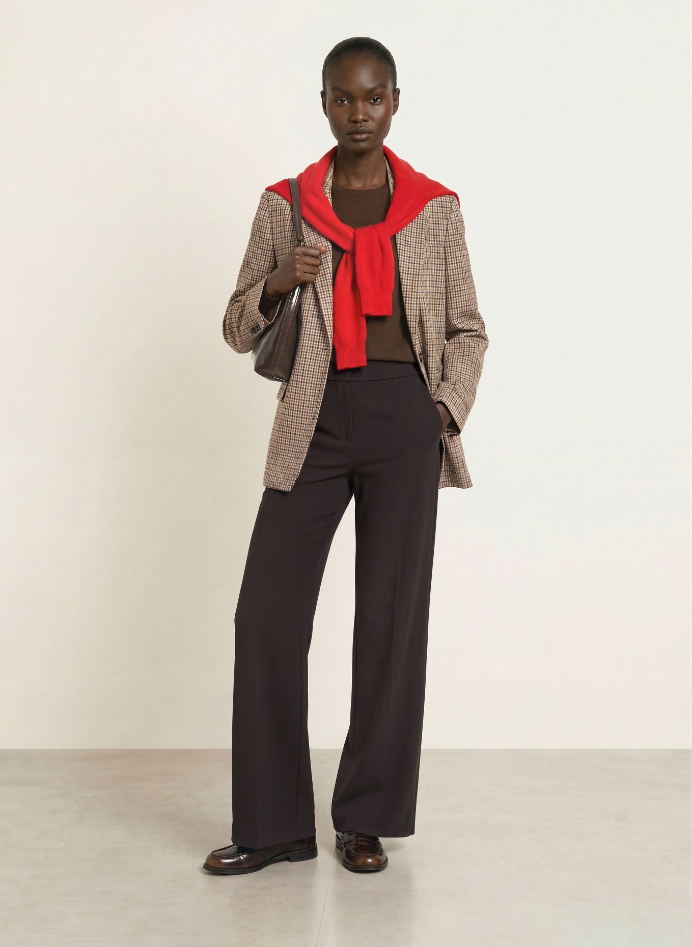 SEDUCTIVE Pantalon marlene NALEY en jersey: MARRON FONCÉ