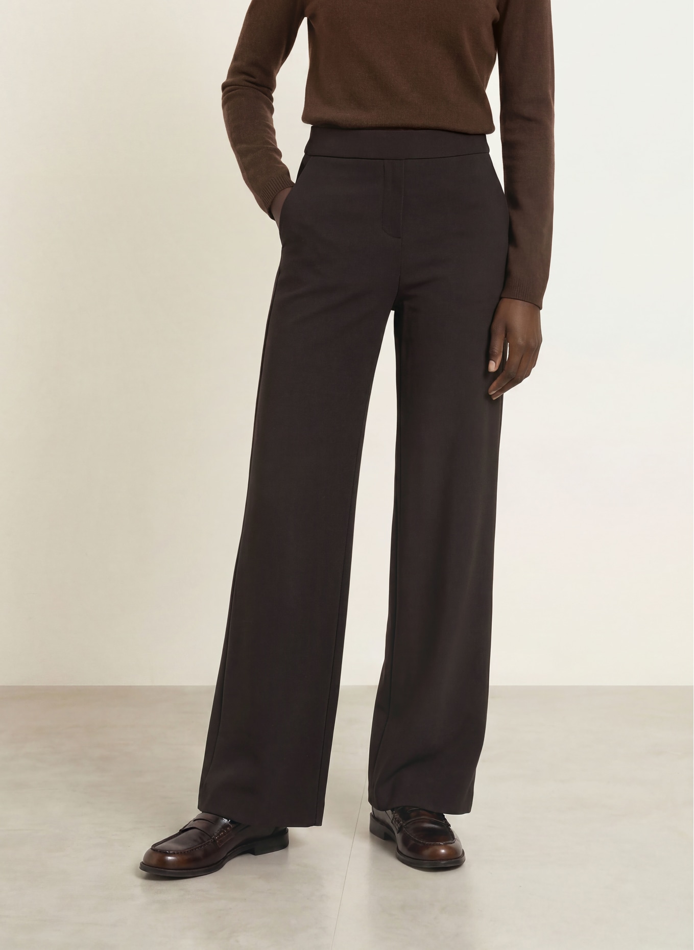 SEDUCTIVE Pantalon marlene NALEY en jersey: MARRON FONCÉ
