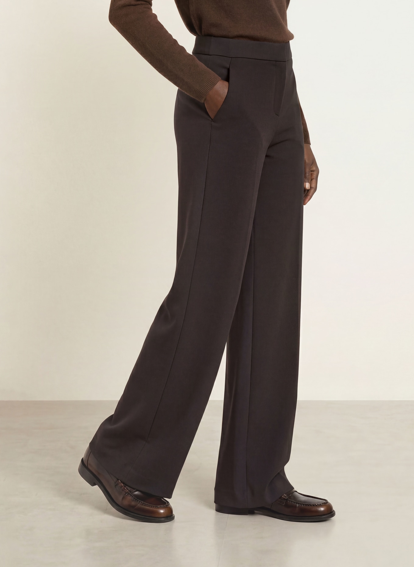 SEDUCTIVE Pantalon marlene NALEY en jersey: MARRON FONCÉ