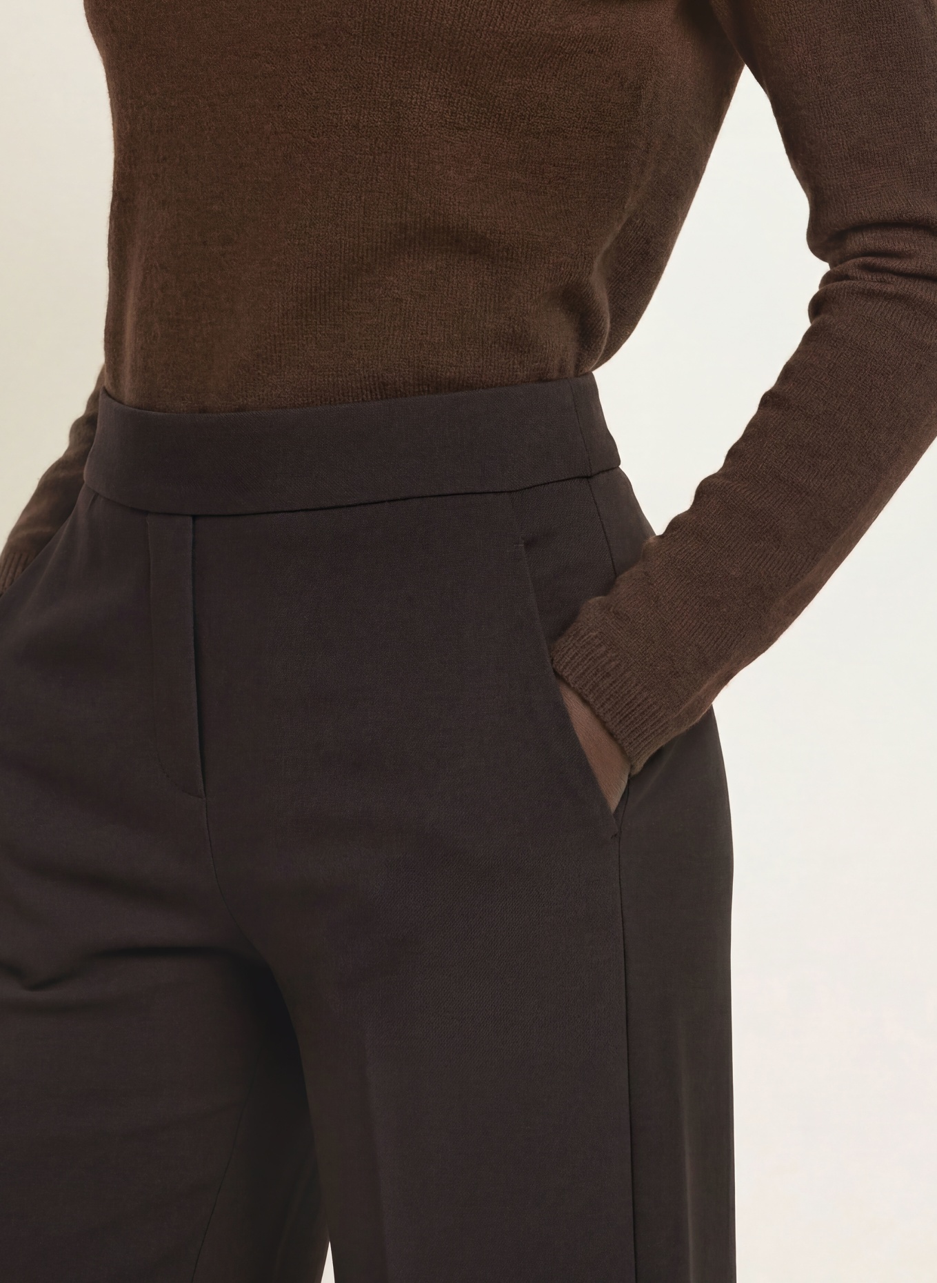 SEDUCTIVE Pantalon marlene NALEY en jersey: MARRON FONCÉ