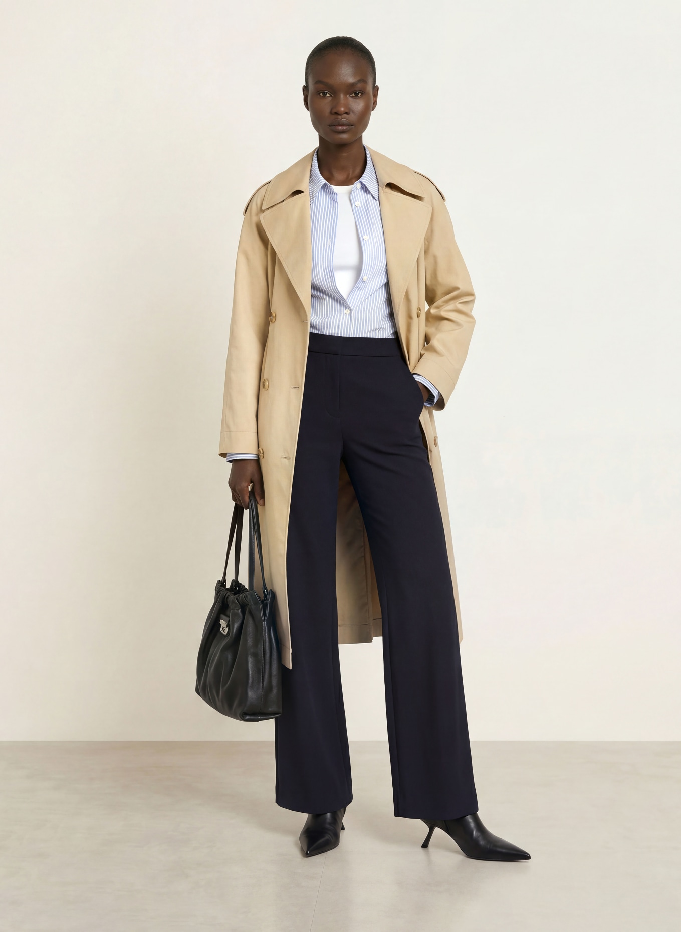 SEDUCTIVE NALEY jersey wide-leg pants: DARK BLUE