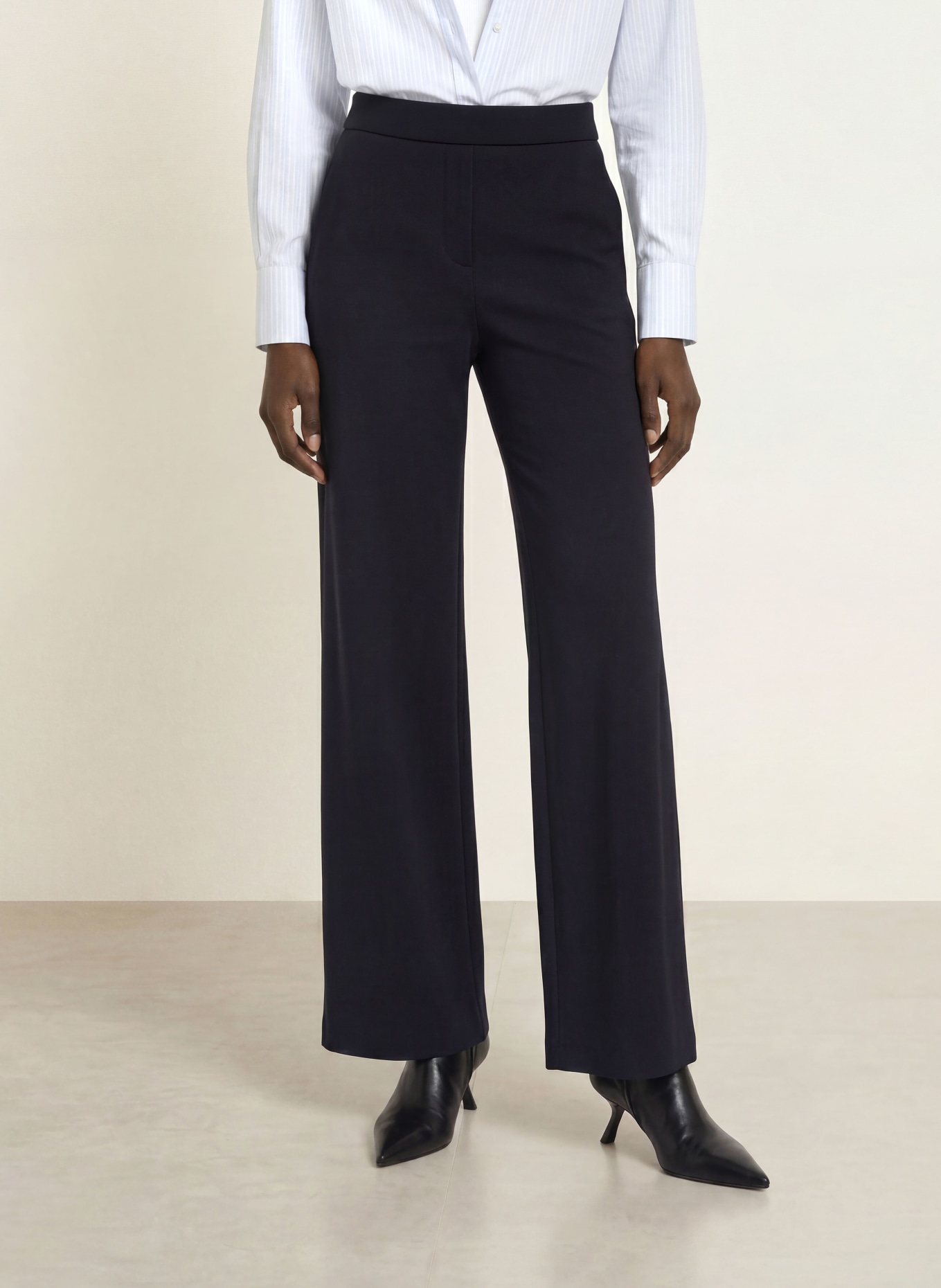 SEDUCTIVE NALEY jersey wide-leg pants: DARK BLUE