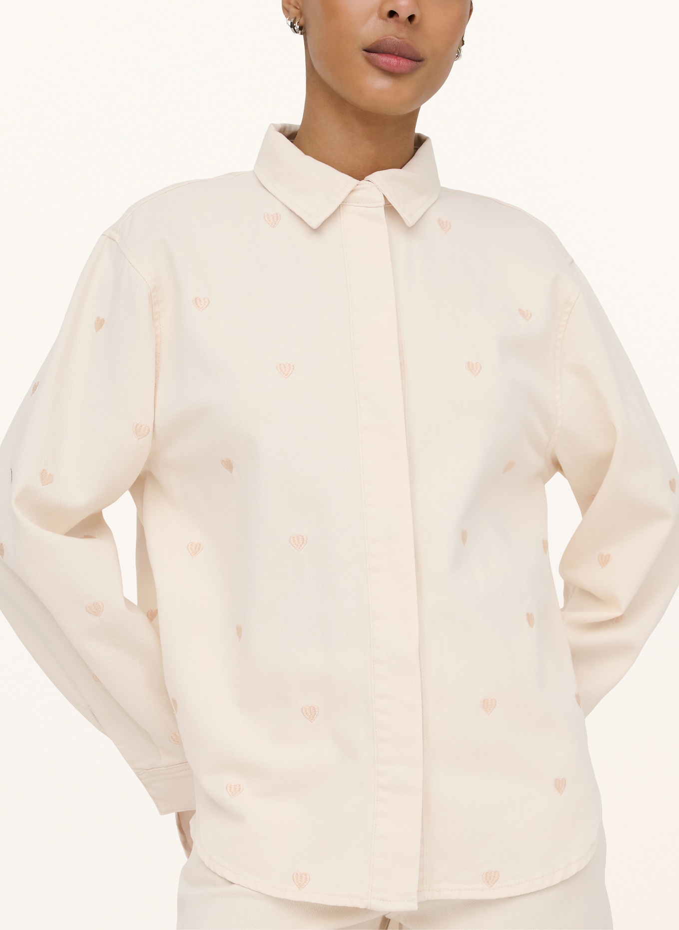 ONLY Surchemise en jean: ÉCRU