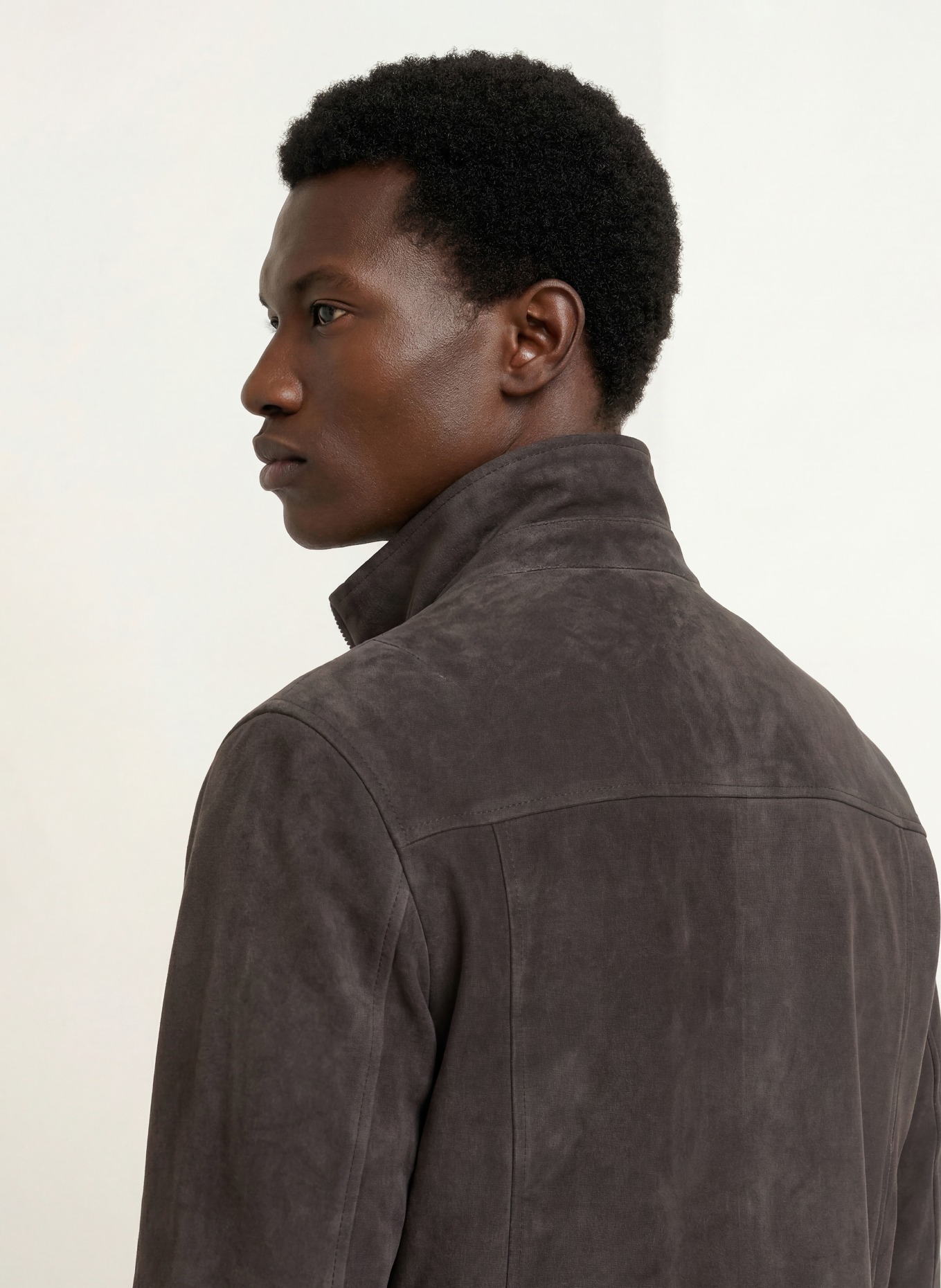 ALLSAINTS Leather jacket RHONE: DARK GRAY