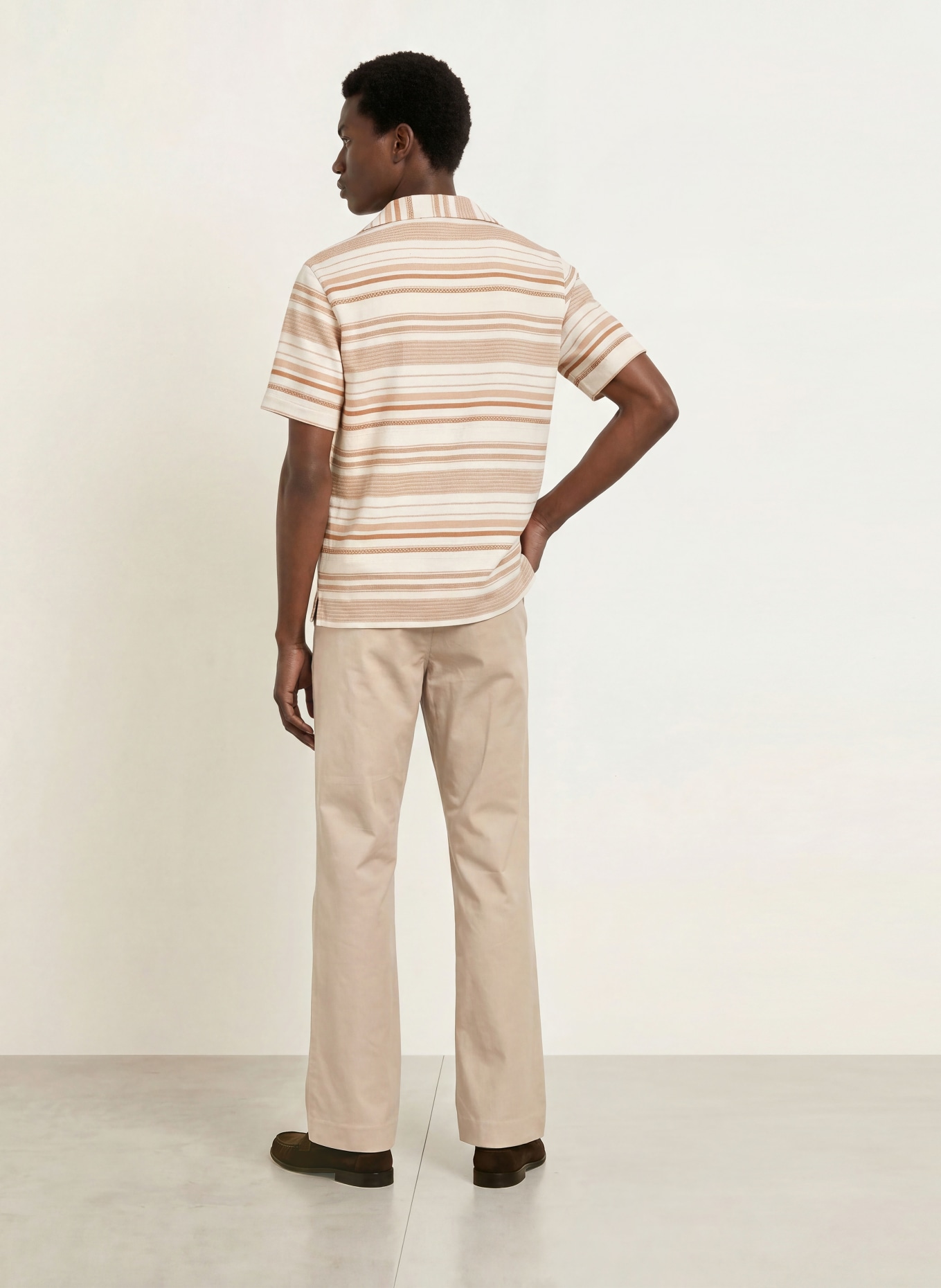 PAUL Resort shirt, Comfort Fit: CREAM / BROWN