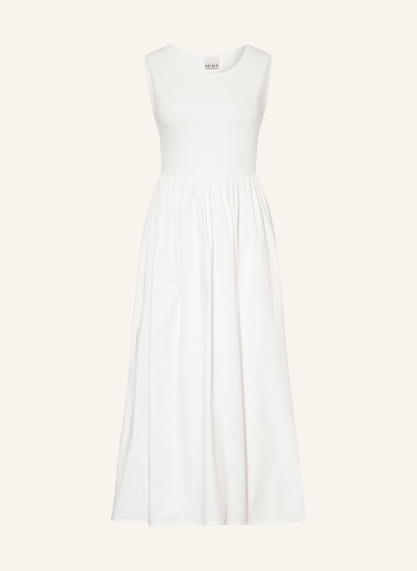 ICHI IHMONNA dress in a mix of materials: WHITE