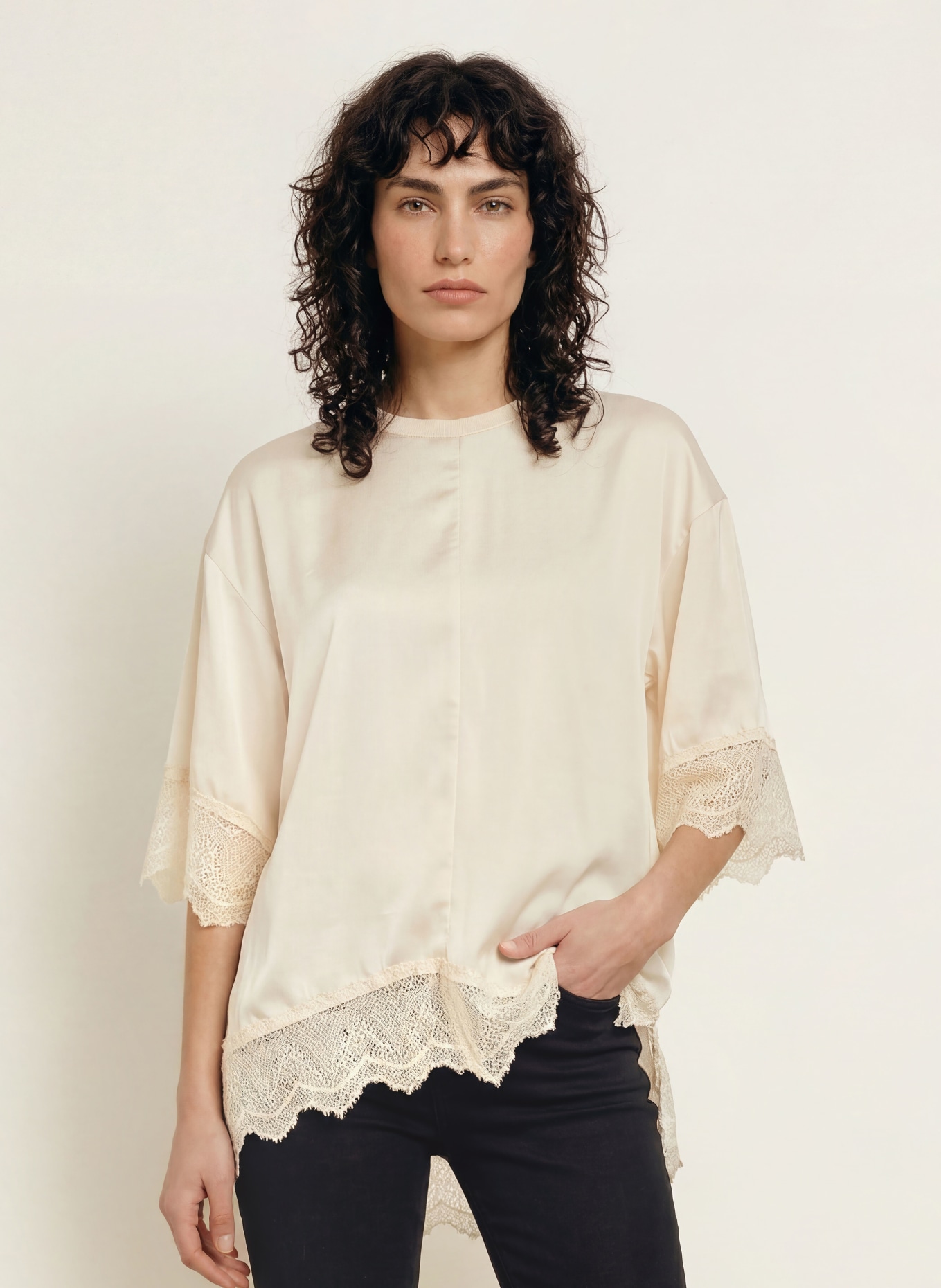 ALLSAINTS Blouse LENNY in verschillende materialen: CRÈME