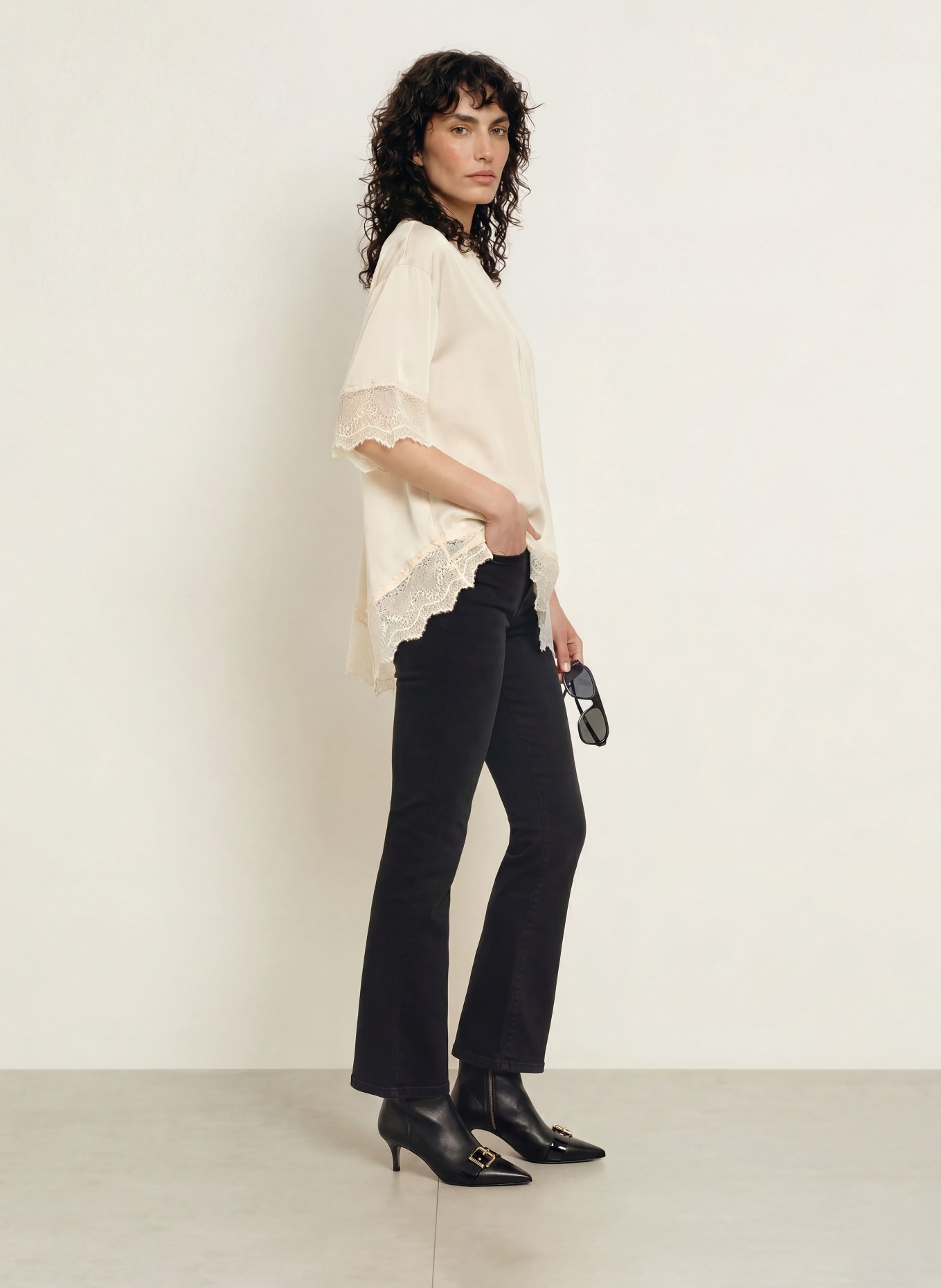 ALLSAINTS Blouse LENNY in verschillende materialen: CRÈME