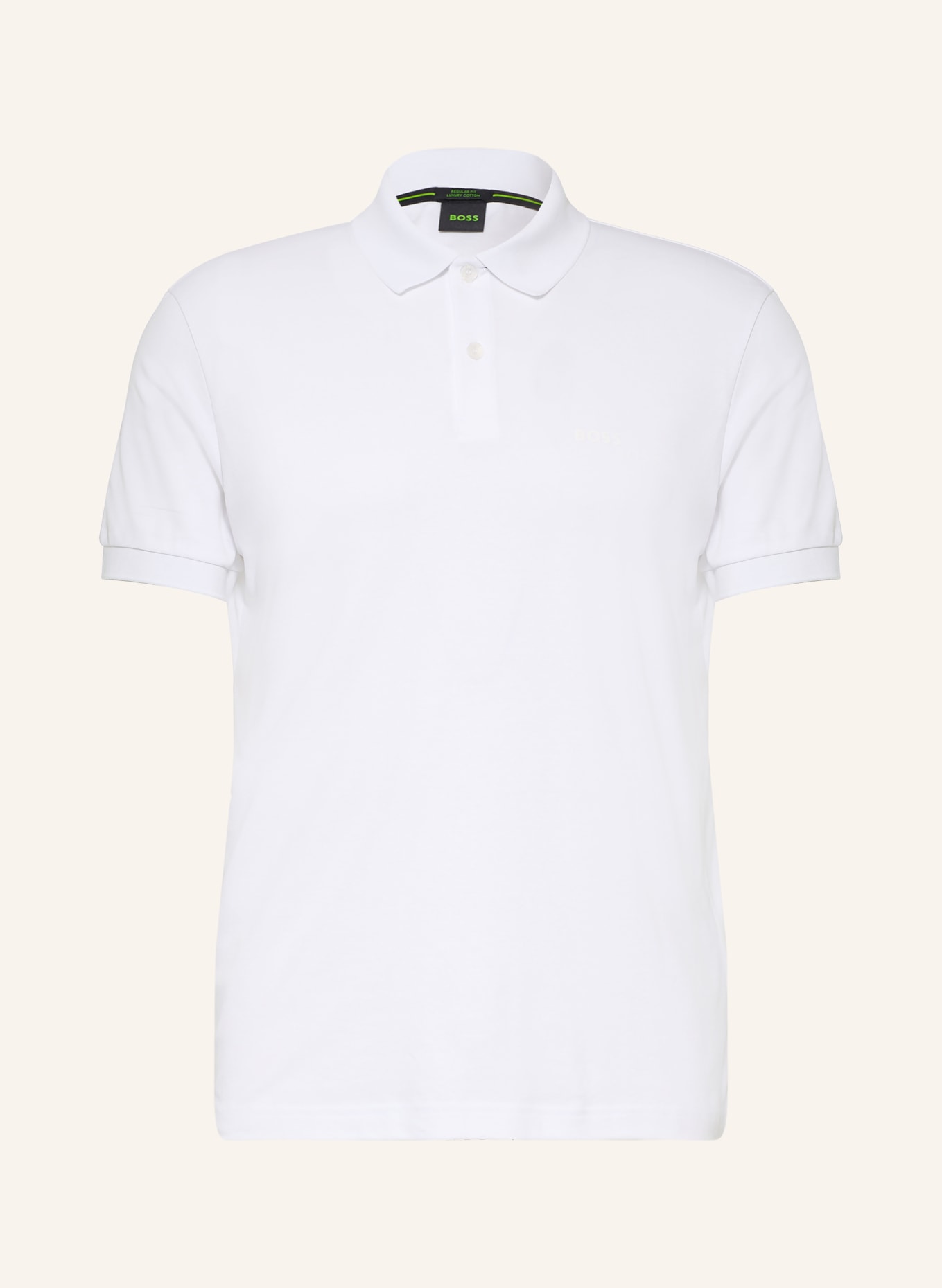 BOSS Tricou polo din jersey PIO: ALB