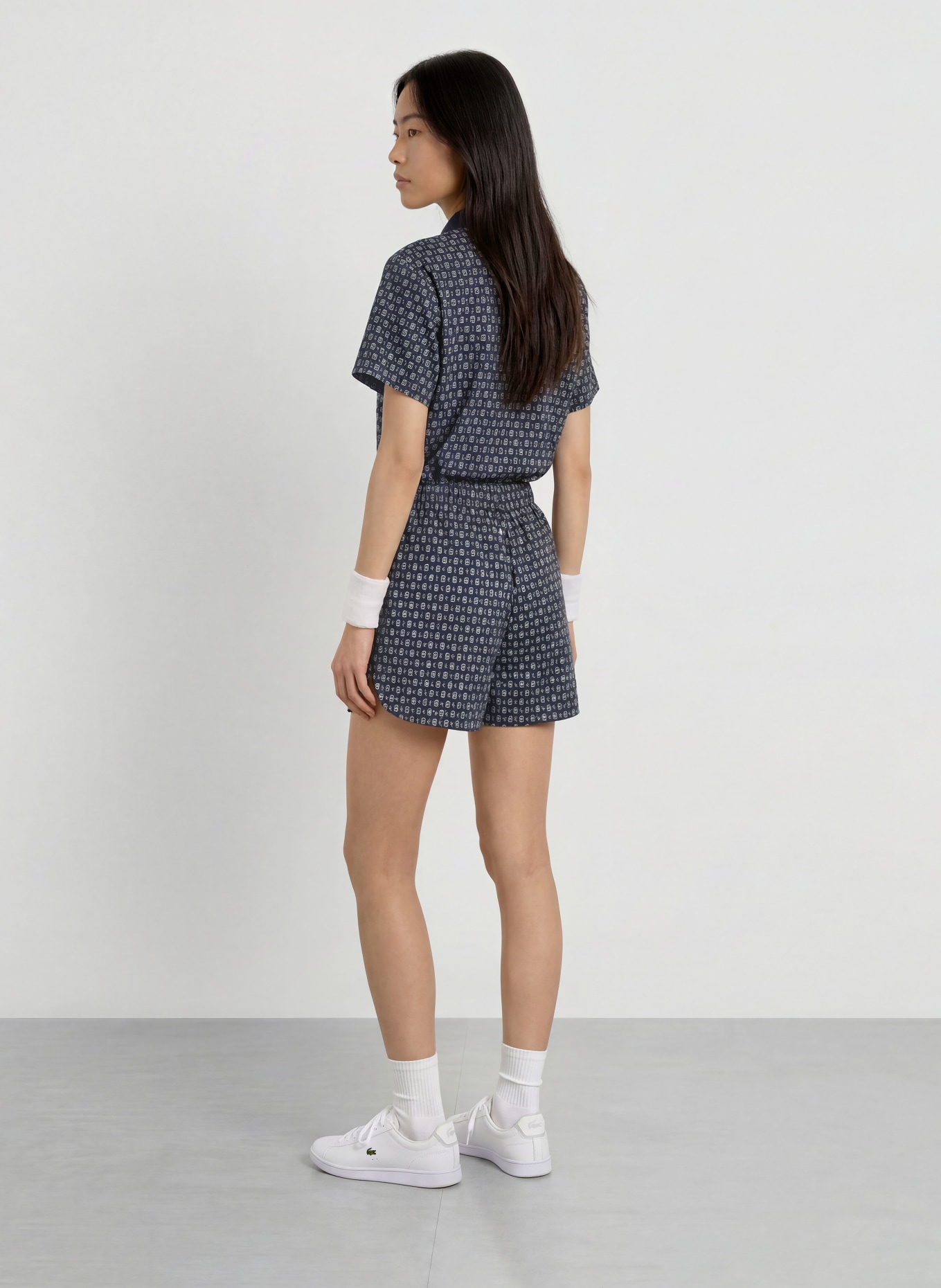 LACOSTE Short: DONKERBLAUW / WIT